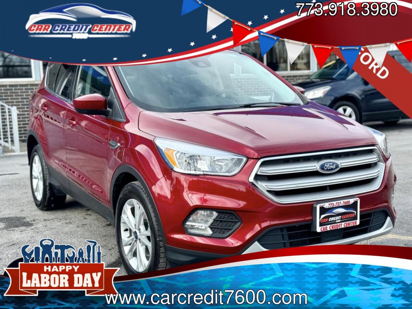 2019 RED Ford Escape SE FWD (1FMCU0GD0KU) with an 1.5L L4 DOHC 16V engine, 6A transmission, located at 7600 S Western Ave., Chicago, IL, 60620, (773) 918-3980, 0.000000, 0.000000- Photo#0