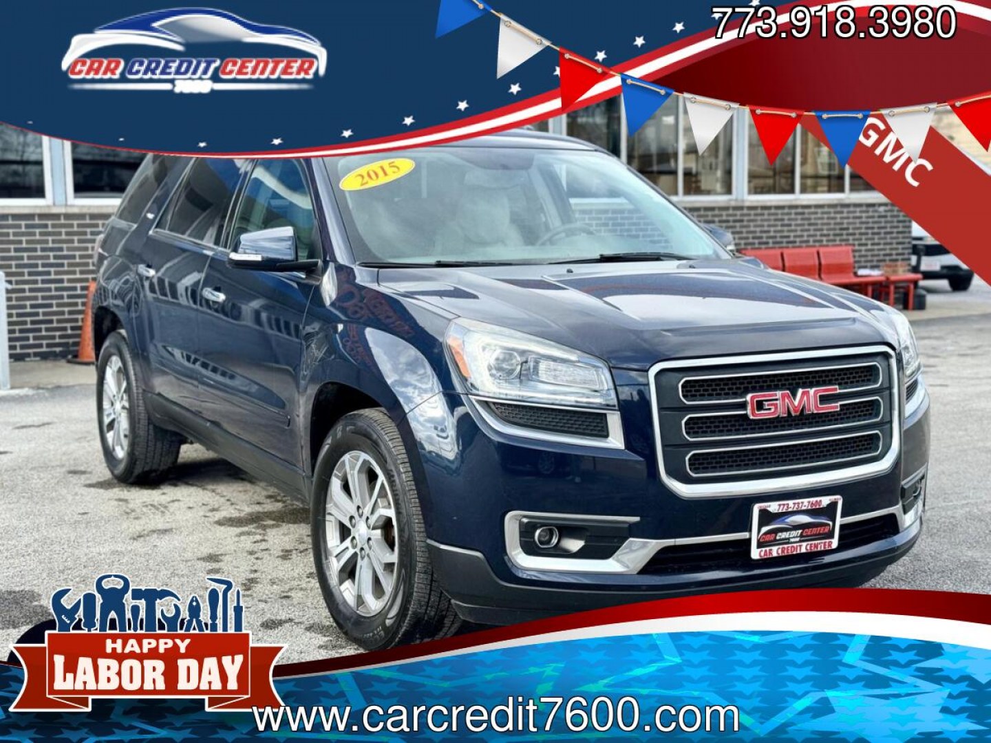 2015 BLUE GMC Acadia SLT-1 FWD (1GKKRRKD1FJ) with an 3.6L V6 DOHC 24V engine, 6-Speed Automatic transmission, located at 7600 S Western Ave., Chicago, IL, 60620, (773) 918-3980, 0.000000, 0.000000- Photo#0