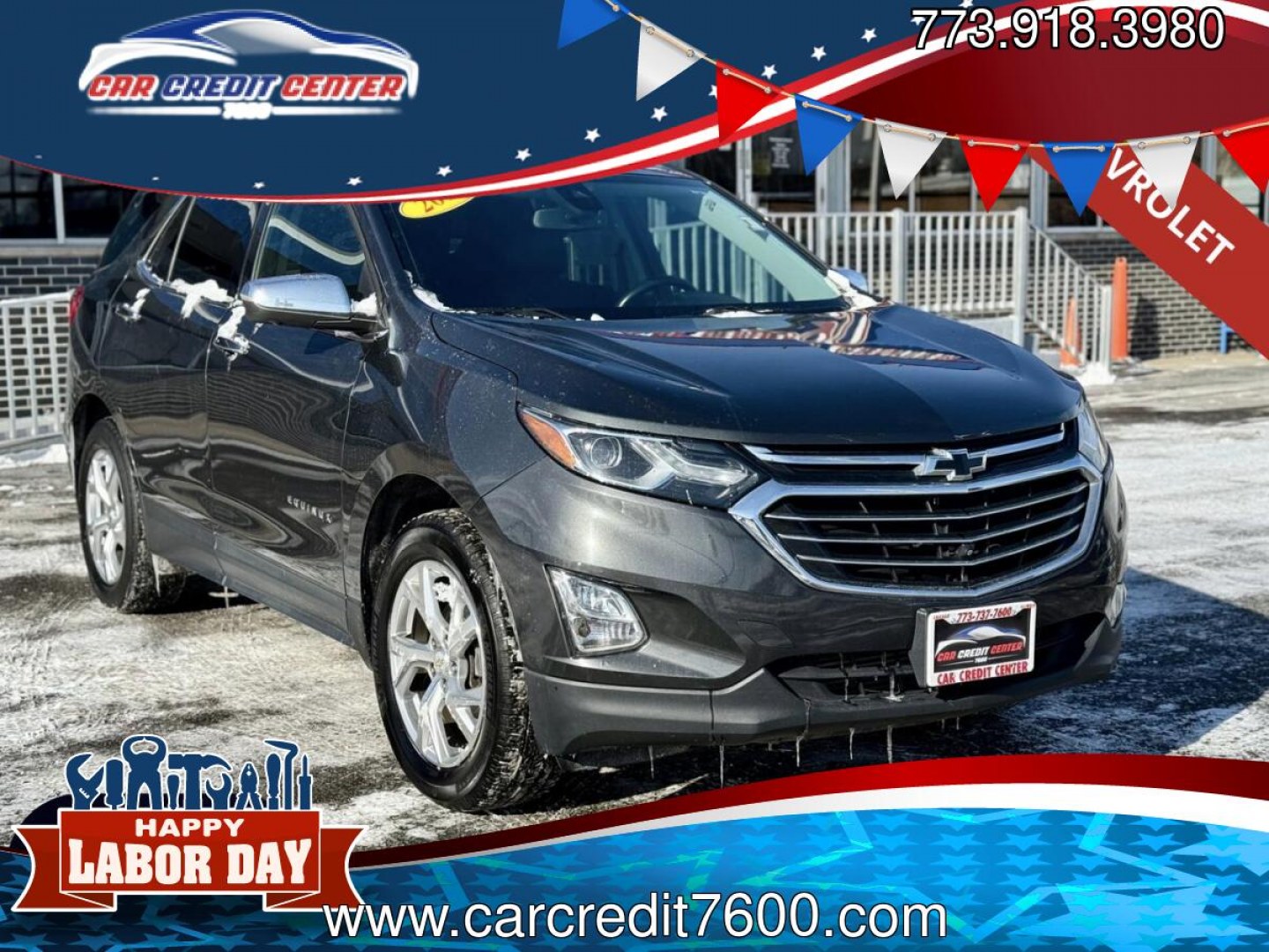 2019 GREEN Chevrolet Equinox Premier 1.5 AWD (3GNAXXEVXKS) with an 1.5L L4 DIR DOHC 16V TURBO engine, 6A transmission, located at 7600 S Western Ave., Chicago, IL, 60620, (773) 918-3980, 0.000000, 0.000000- Photo#0