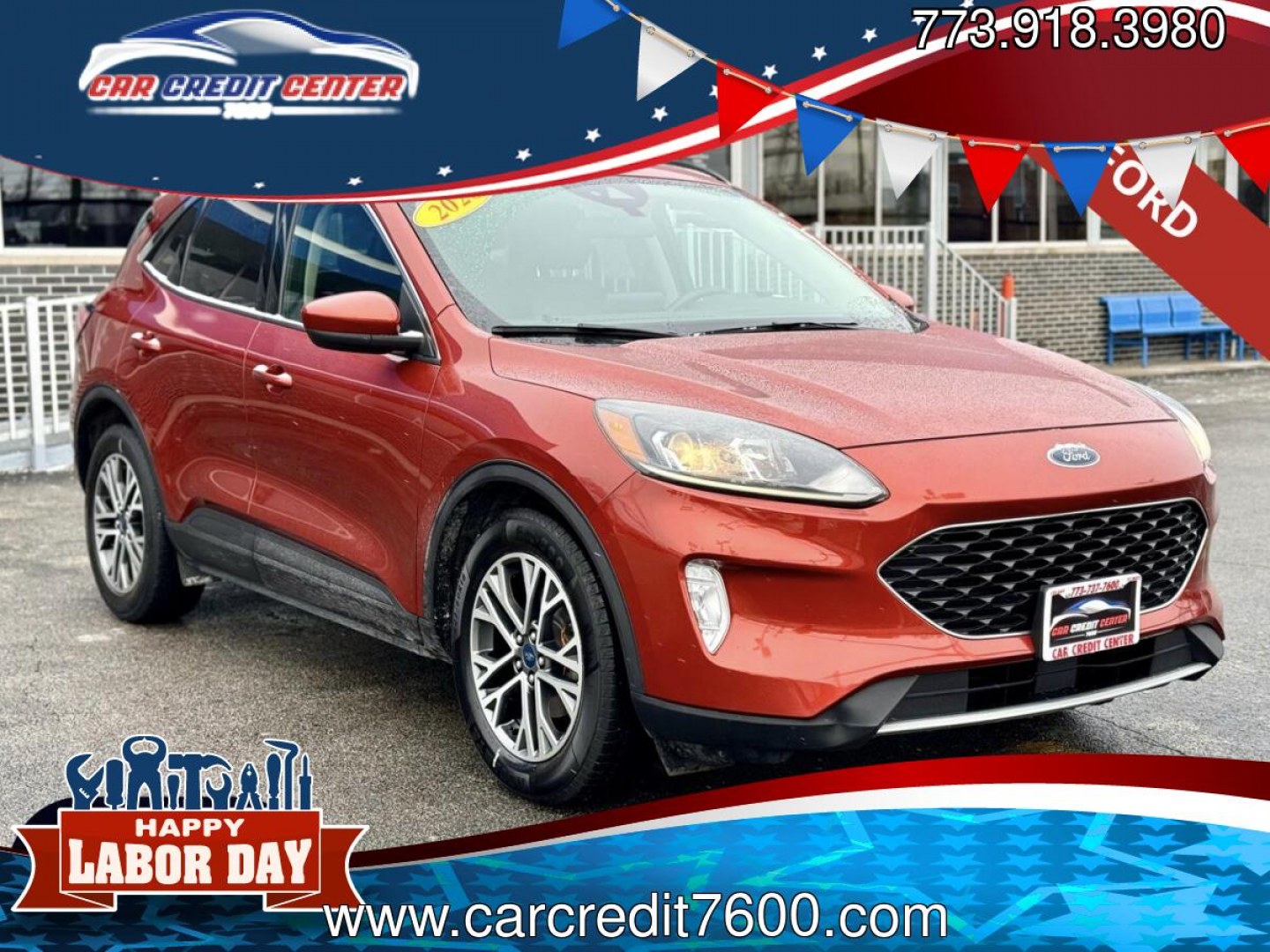 2020 ORANGE Ford Escape SEL (1FMCU0H60LU) with an 1.5L L3 engine, 6A transmission, located at 7600 S Western Ave., Chicago, IL, 60620, (773) 918-3980, 0.000000, 0.000000- Photo#0