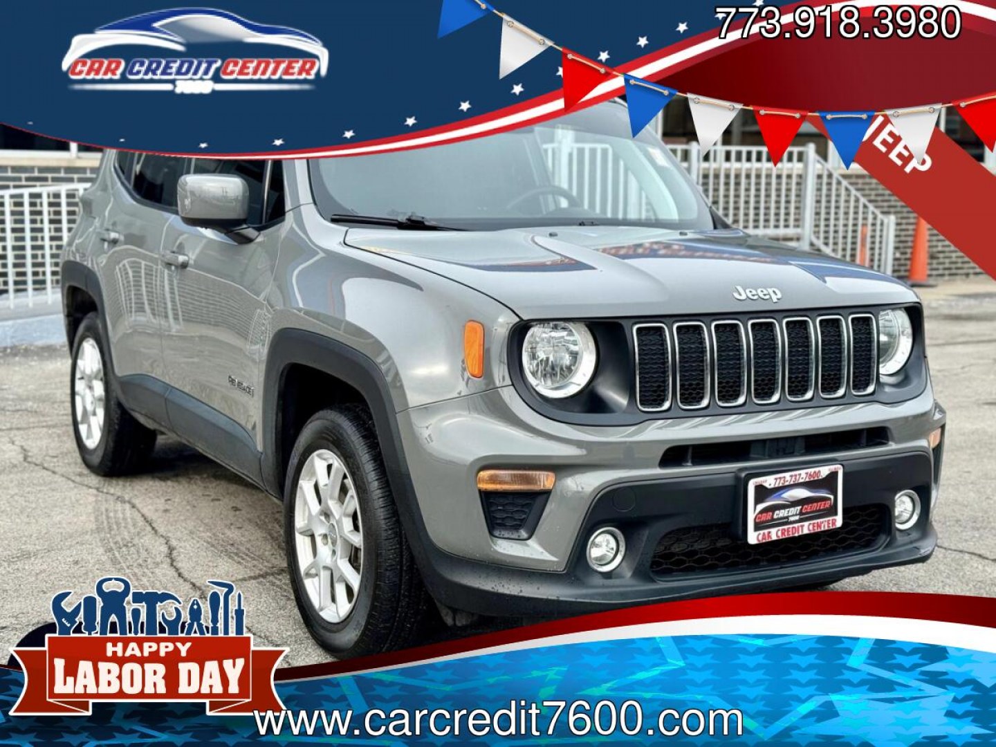 2019 GRAY Jeep Renegade Latitude 4WD (ZACNJBBB1KP) with an 2.4L L4 DOHC 16V engine, 9A transmission, located at 7600 S Western Ave., Chicago, IL, 60620, (773) 918-3980, 0.000000, 0.000000- Photo#0