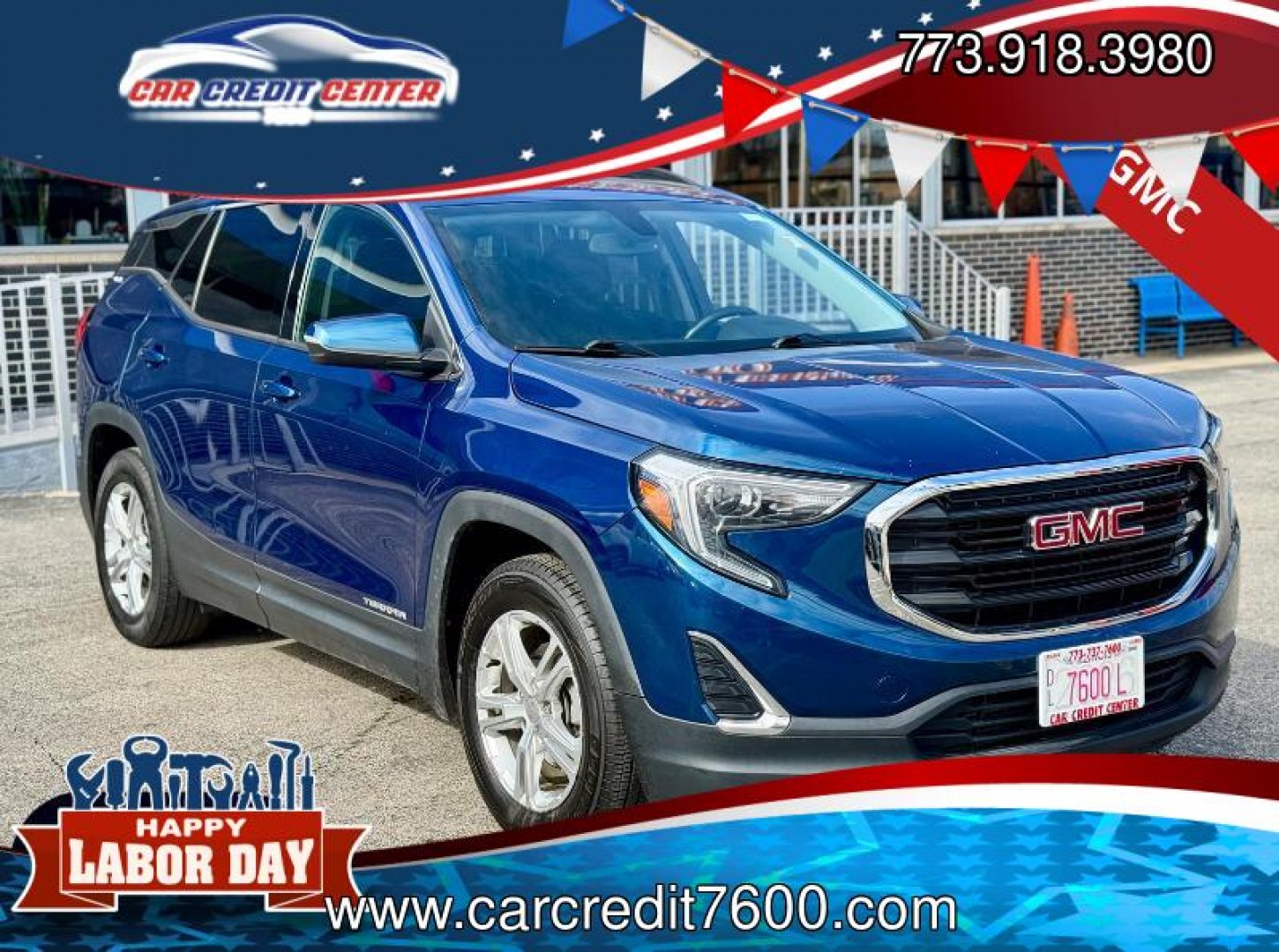 2019 BLUE GMC Terrain SLE (3GKALMEV1KL) with an 1.4L L4 DOHC 16V TURBO engine, 6A transmission, located at 7600 S Western Ave., Chicago, IL, 60620, (773) 918-3980, 0.000000, 0.000000- Photo#0