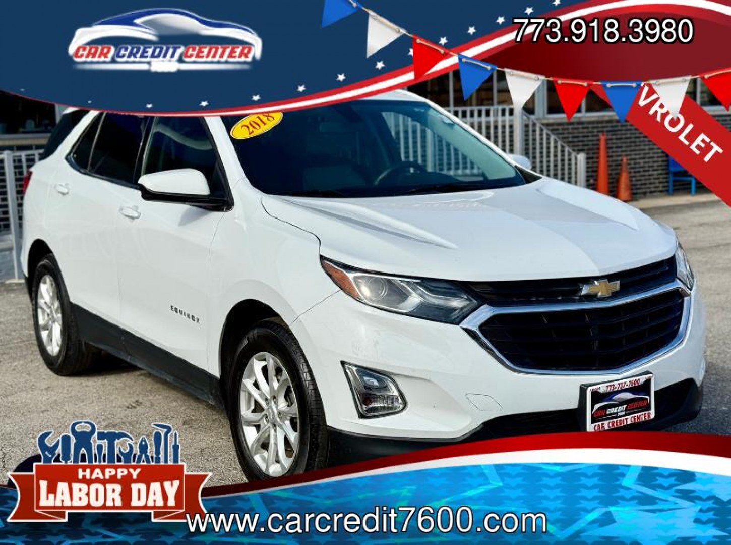 2018 WHITE Chevrolet Equinox LT 2WD (2GNAXJEV4J6) with an 1.5L L4 DIR DOHC 16V TURBO engine, 6A transmission, located at 7600 S Western Ave., Chicago, IL, 60620, (773) 918-3980, 0.000000, 0.000000- Photo#0