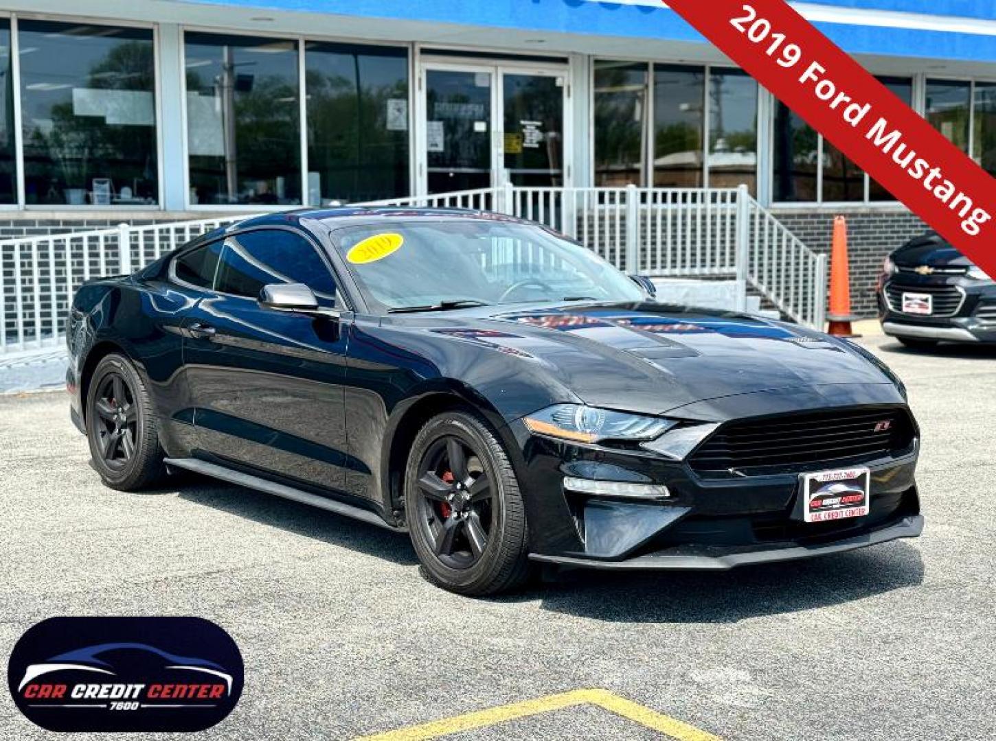 2019 BLACK Ford Mustang EcoBoost Coupe (1FA6P8TH6K5) with an 2.3L L4 DOHC 16V engine, located at 7600 S Western Ave., Chicago, IL, 60620, (773) 918-3980, 0.000000, 0.000000 - Photo#0