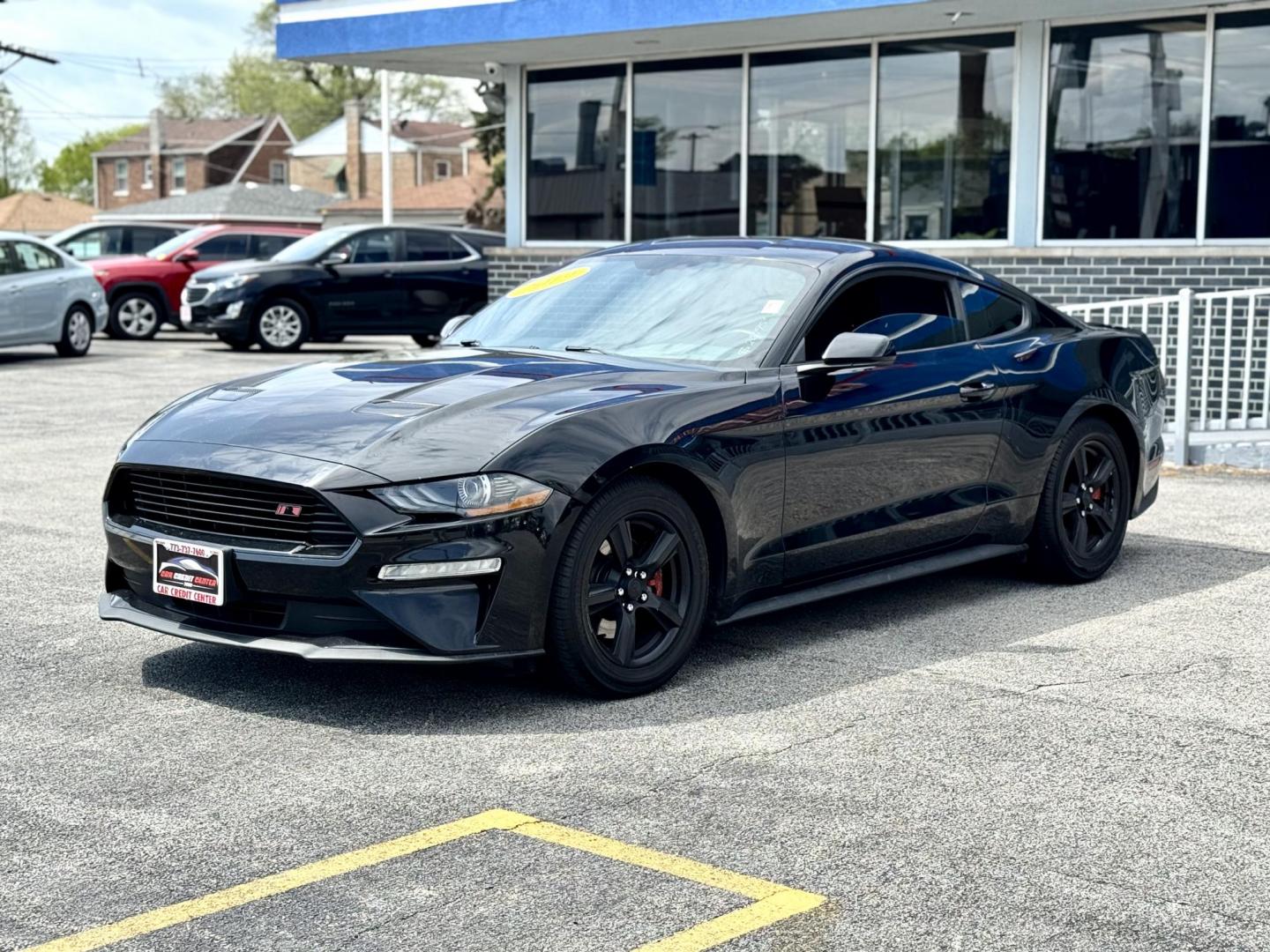 2019 BLACK Ford Mustang EcoBoost Coupe (1FA6P8TH6K5) with an 2.3L L4 DOHC 16V engine, located at 7600 S Western Ave., Chicago, IL, 60620, (773) 918-3980, 0.000000, 0.000000 - Photo#2