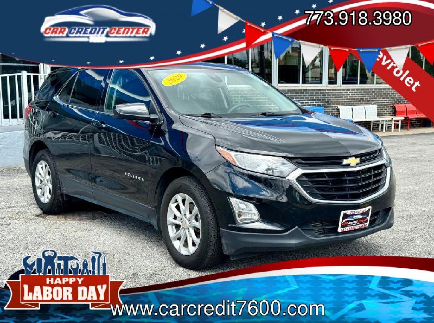 2020 BLACK Chevrolet Equinox LT 2WD (2GNAXJEV2L6) with an 1.5L L4 DIR DOHC 16V TURBO engine, 6A transmission, located at 7600 S Western Ave., Chicago, IL, 60620, (773) 918-3980, 0.000000, 0.000000- Photo#0