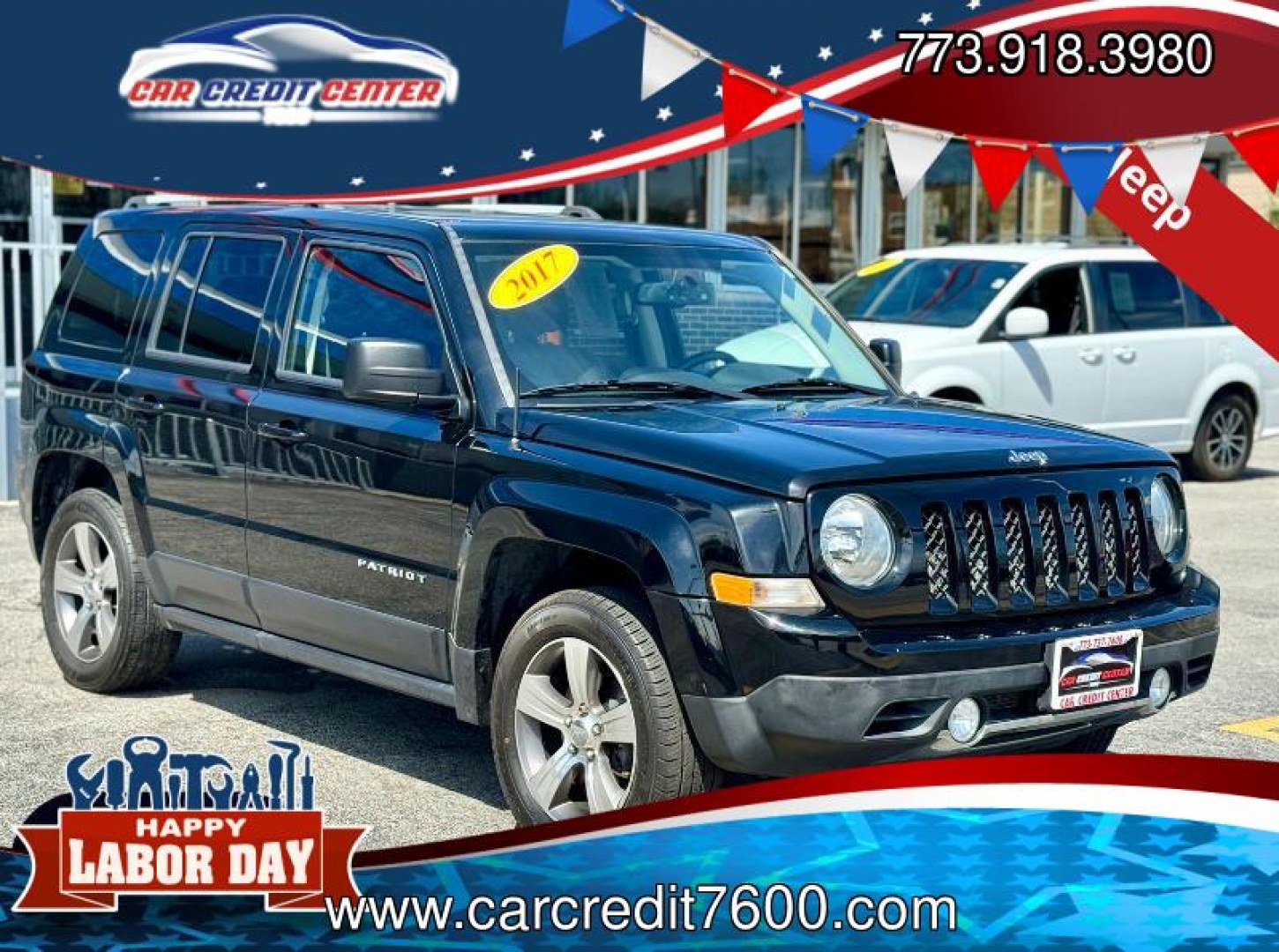 2017 BLACK Jeep Patriot Latitude 4WD (1C4NJRFB8HD) with an 2.4L L4 DOHC 16V engine, located at 7600 S Western Ave., Chicago, IL, 60620, (773) 918-3980, 0.000000, 0.000000- Photo#0