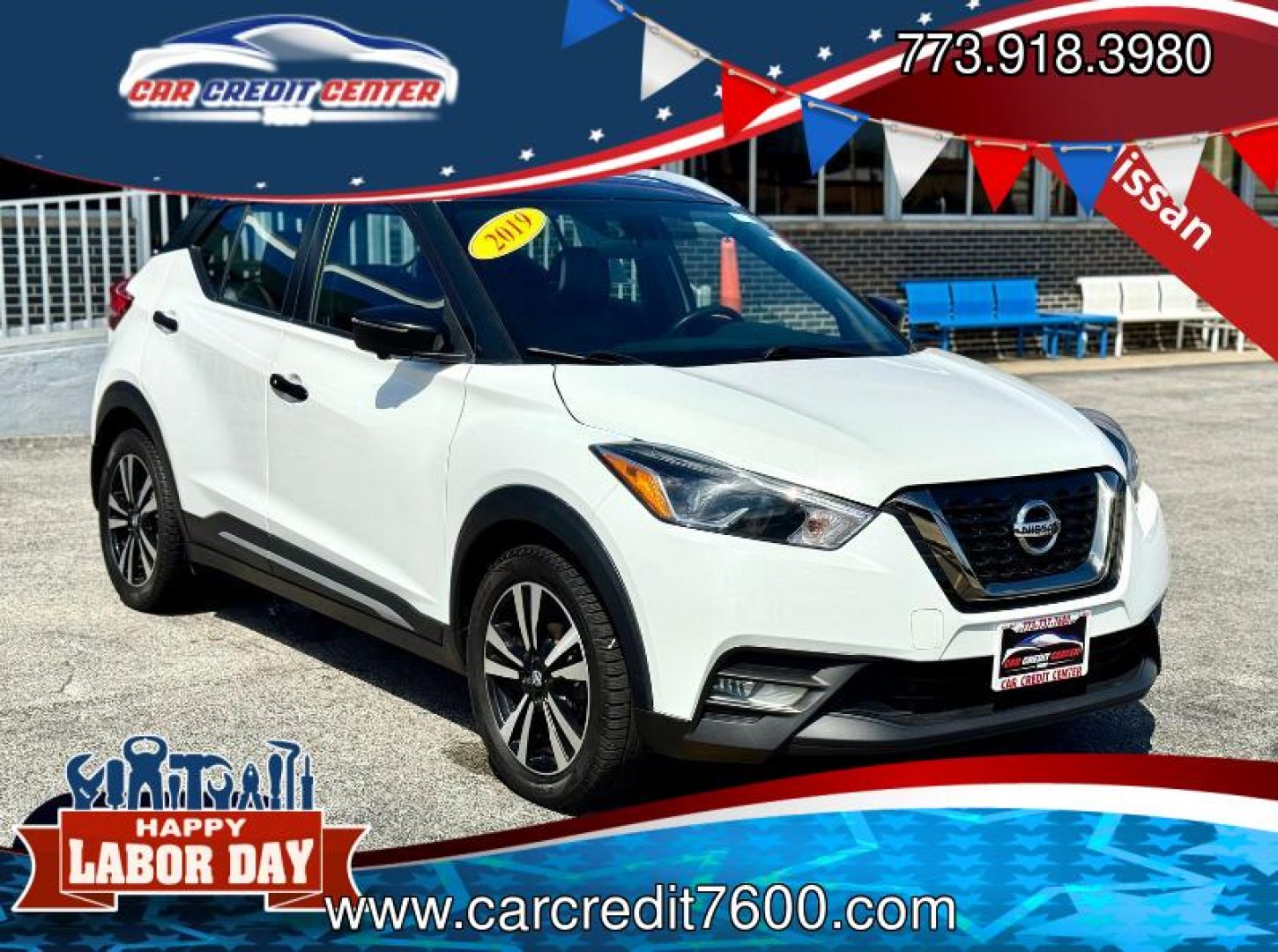 2019 WHITE Nissan Kicks S (3N1CP5CU6KL) with an 1.6L L4 engine, CVT transmission, located at 7600 S Western Ave., Chicago, IL, 60620, (773) 918-3980, 0.000000, 0.000000- Photo#0