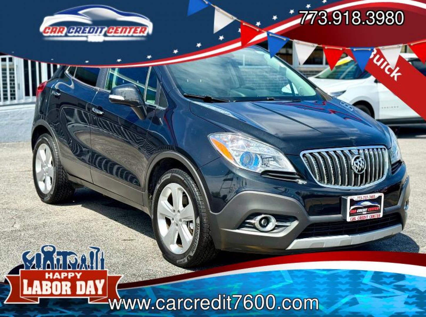 2015 BLACK Buick Encore Convenience FWD (KL4CJBSB9FB) with an 1.4L L4 DOHC 16V TURBO engine, 6-Speed Automatic transmission, located at 7600 S Western Ave., Chicago, IL, 60620, (773) 918-3980, 0.000000, 0.000000- Photo#0
