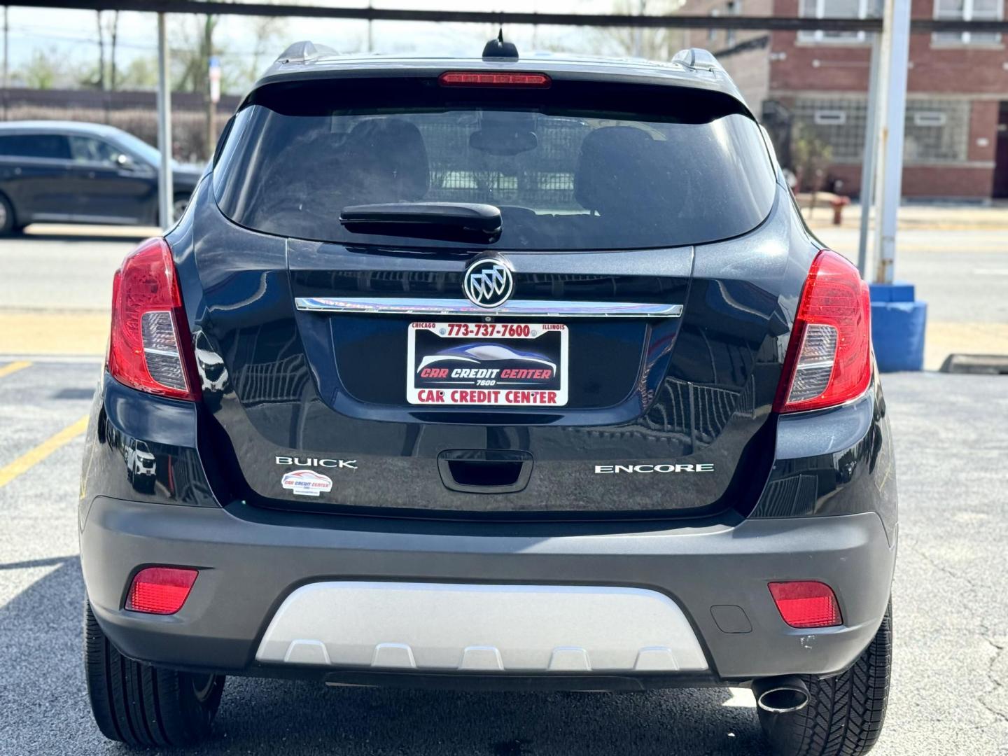 2015 BLACK Buick Encore Convenience FWD (KL4CJBSB9FB) with an 1.4L L4 DOHC 16V TURBO engine, 6-Speed Automatic transmission, located at 7600 S Western Ave., Chicago, IL, 60620, (773) 918-3980, 0.000000, 0.000000 - Photo#3