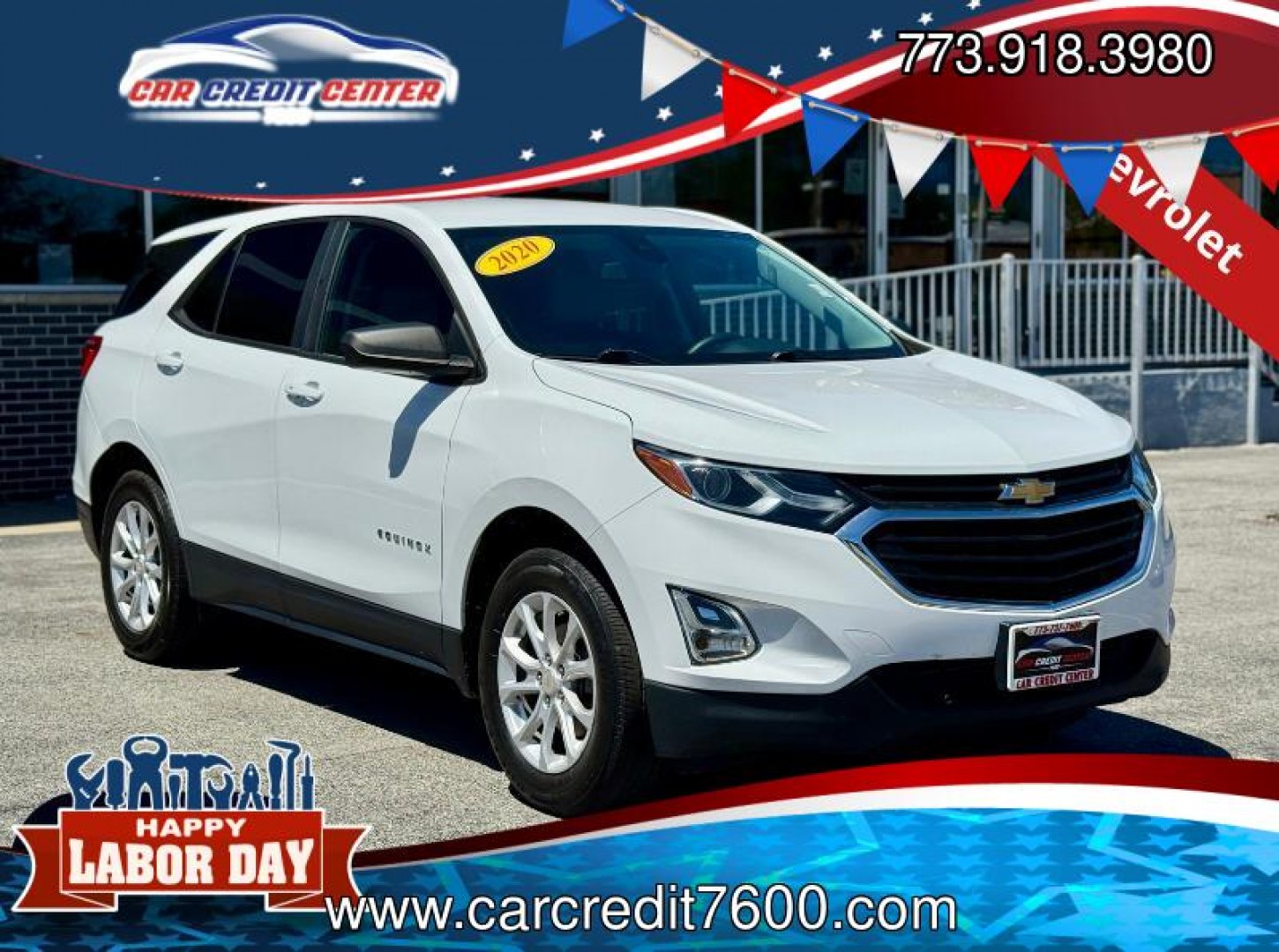 2020 WHITE Chevrolet Equinox LS 1.5 AWD (3GNAXSEV5LS) with an 1.5L L4 DOHC 16V TURBO engine, 6A transmission, located at 7600 S Western Ave., Chicago, IL, 60620, (773) 918-3980, 0.000000, 0.000000- Photo#0