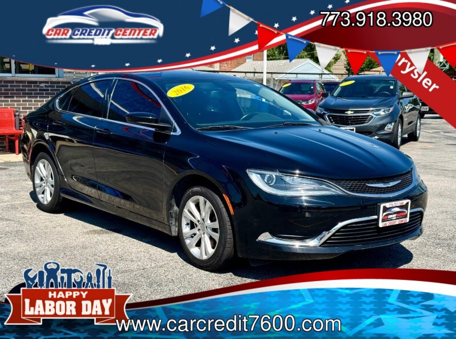 2016 BLACK Chrysler 200 Limited (1C3CCCAB8GN) with an 2.4L L4 DOHC 16V engine, 9A transmission, located at 7600 S Western Ave., Chicago, IL, 60620, (773) 918-3980, 0.000000, 0.000000- Photo#0