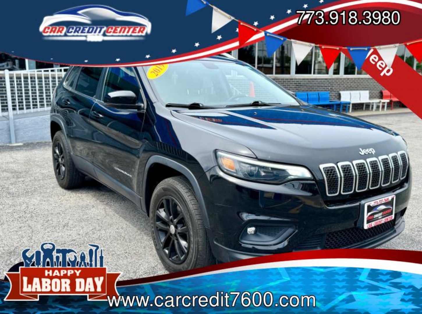 2019 BLACK Jeep Cherokee Latitude Plus 4WD (1C4PJMLBXKD) with an 2.4L L4 DOHC 16V engine, 9A transmission, located at 7600 S Western Ave., Chicago, IL, 60620, (773) 918-3980, 0.000000, 0.000000- Photo#0