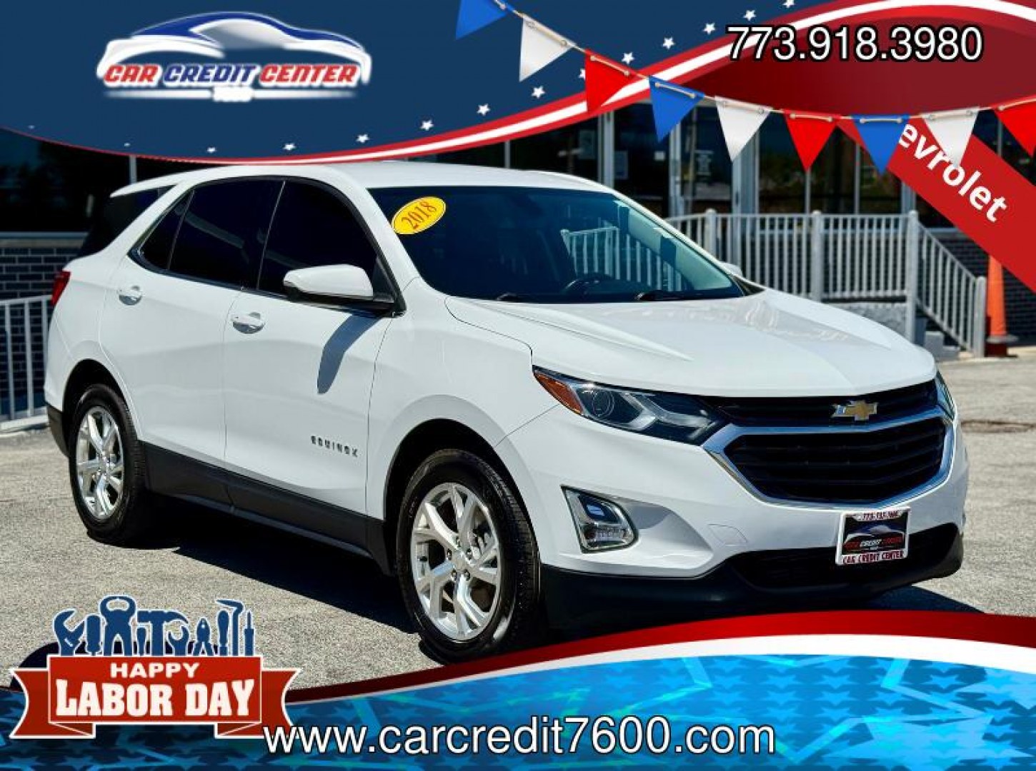 2018 WHITE Chevrolet Equinox LT AWD (3GNAXTEX0JS) with an 2.0L L4 DOHC 16V TURBO engine, 6A transmission, located at 7600 S Western Ave., Chicago, IL, 60620, (773) 918-3980, 0.000000, 0.000000- Photo#0