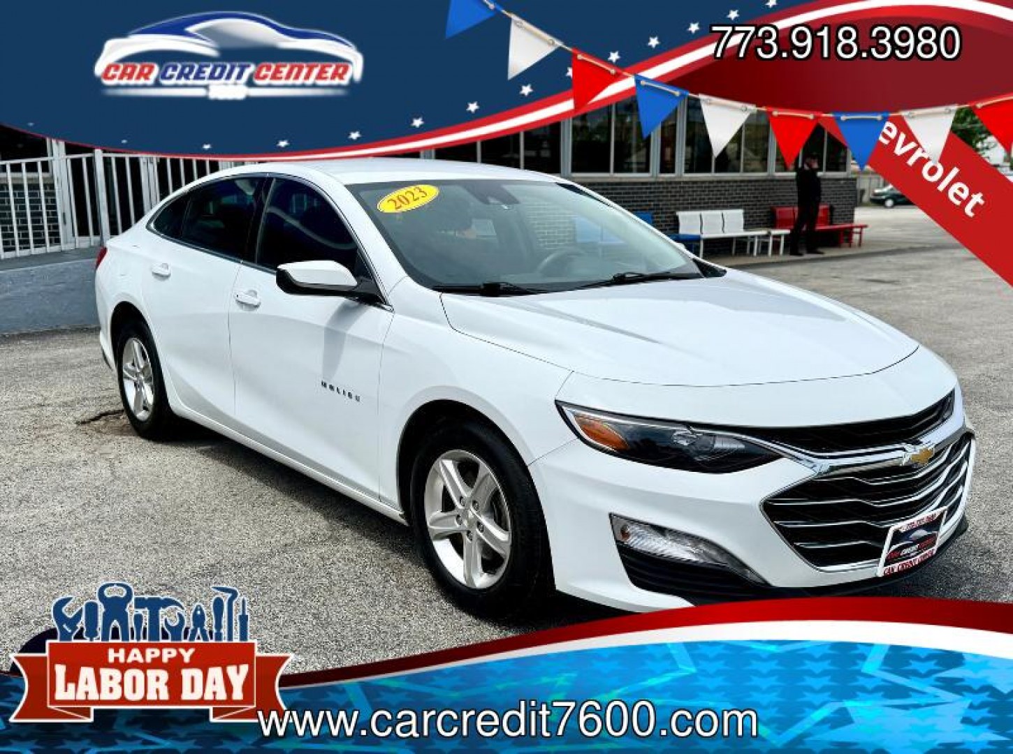 2023 WHITE Chevrolet Malibu 1LT (1G1ZD5ST2PF) with an 1.5L L4 DOHC 16V engine, 6A transmission, located at 7600 S Western Ave., Chicago, IL, 60620, (773) 918-3980, 0.000000, 0.000000- Photo#0