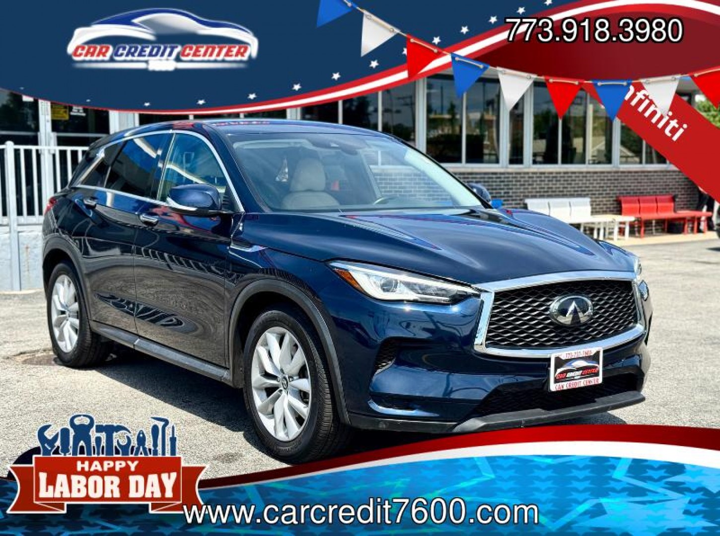 2019 BLUE Infiniti QX50 LUXE AWD (3PCAJ5M30KF) with an 2.0L L4 DOHC 16V engine, CVT transmission, located at 7600 S Western Ave., Chicago, IL, 60620, (773) 918-3980, 0.000000, 0.000000- Photo#0