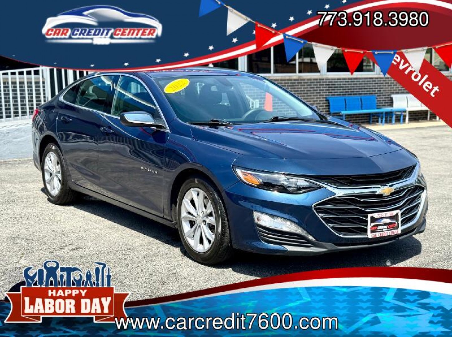 2022 BLUE Chevrolet Malibu LT (1G1ZD5ST2NF) with an 1.5L L4 DOHC 16V engine, 6A transmission, located at 7600 S Western Ave., Chicago, IL, 60620, (773) 918-3980, 0.000000, 0.000000- Photo#0