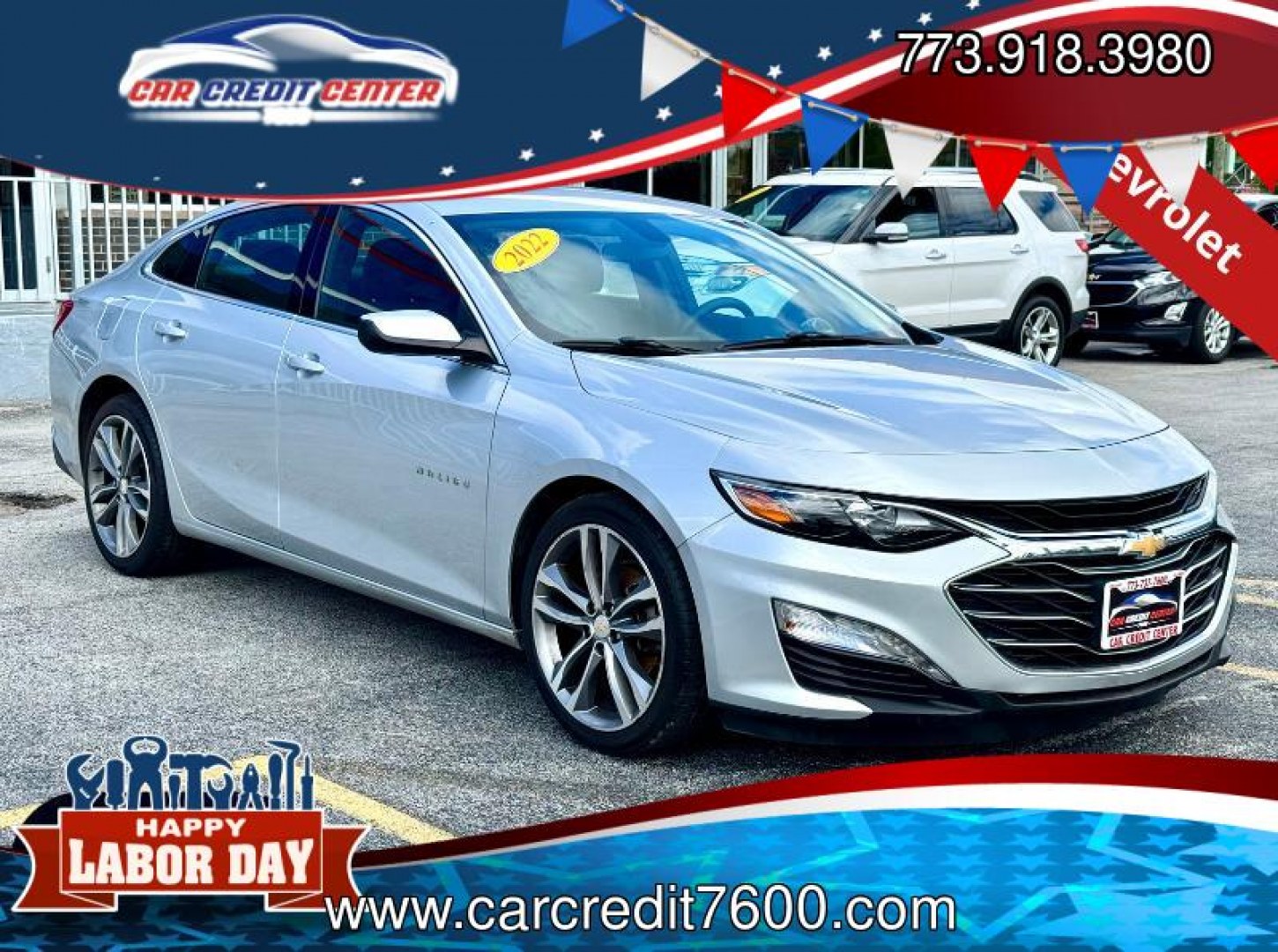 2022 SILVER Chevrolet Malibu LT (1G1ZD5ST7NF) with an 1.5L L4 DOHC 16V engine, 6A transmission, located at 7600 S Western Ave., Chicago, IL, 60620, (773) 918-3980, 0.000000, 0.000000- Photo#0