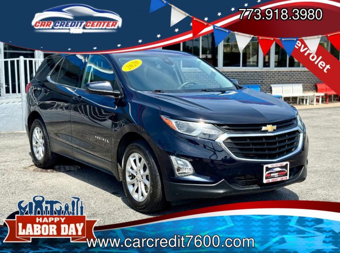 2020 BLUE Chevrolet Equinox LT AWD (2GNAXUEV7L6) with an 1.5L L4 DOHC 16V TURBO engine, 6A transmission, located at 7600 S Western Ave., Chicago, IL, 60620, (773) 918-3980, 0.000000, 0.000000- Photo#0