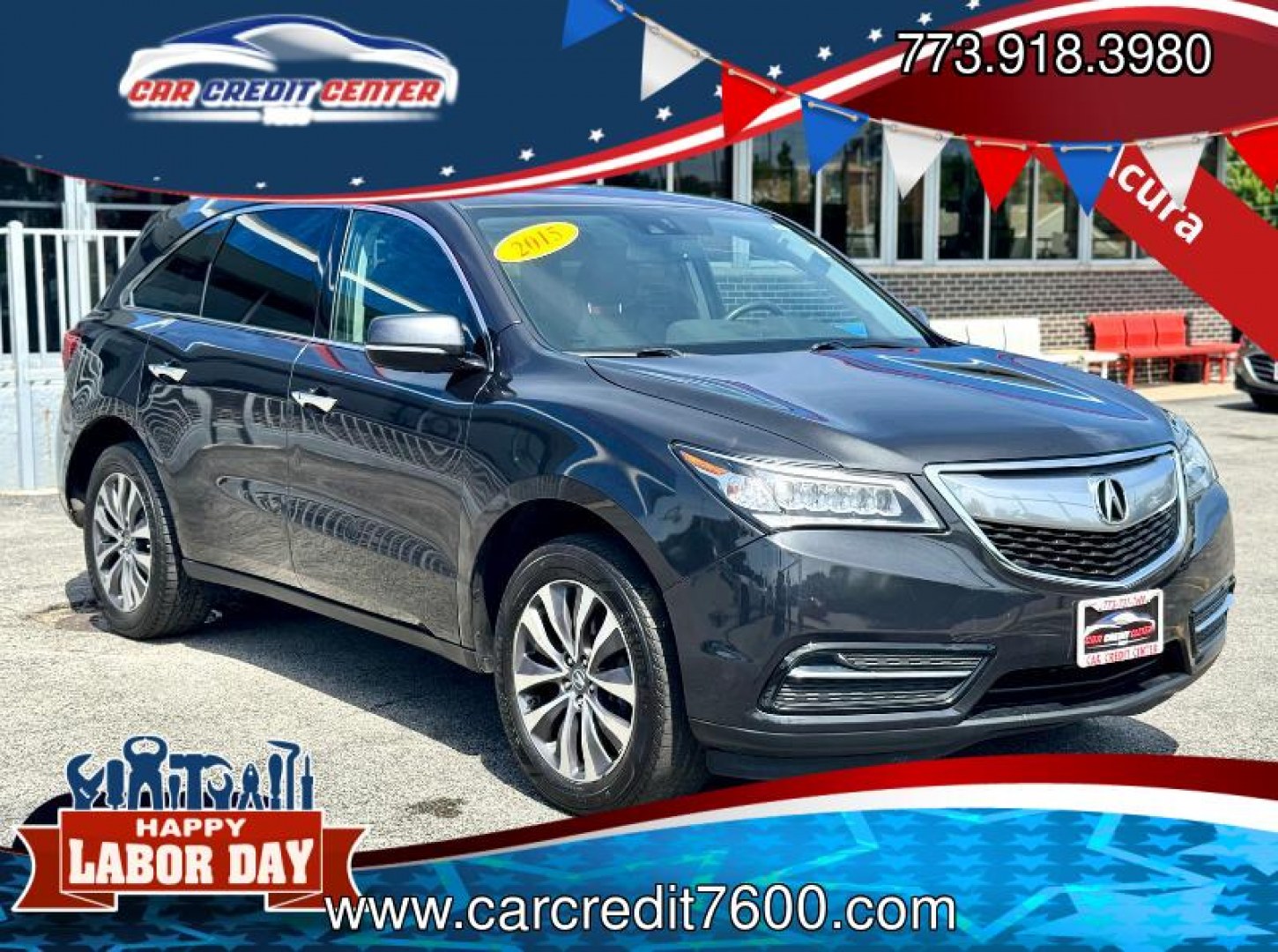2015 BLACK Acura MDX SH-AWD 6-Spd AT w/Tech and Entertainment Package (5FRYD4H60FB) with an 3.5L V6 SOHC 24V engine, 6-Speed Automatic transmission, located at 7600 S Western Ave., Chicago, IL, 60620, (773) 918-3980, 0.000000, 0.000000- Photo#0