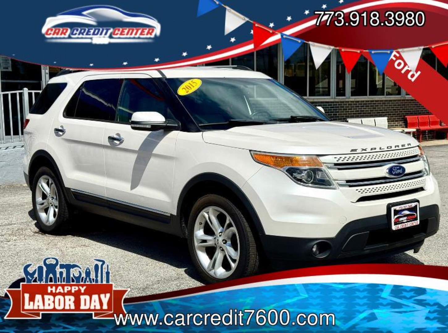 2015 WHITE Ford Explorer Limited 4WD (1FM5K8F82FG) with an 3.5L V6 DOHC 24V engine, 6-Speed Automatic transmission, located at 7600 S Western Ave., Chicago, IL, 60620, (773) 918-3980, 0.000000, 0.000000- Photo#0