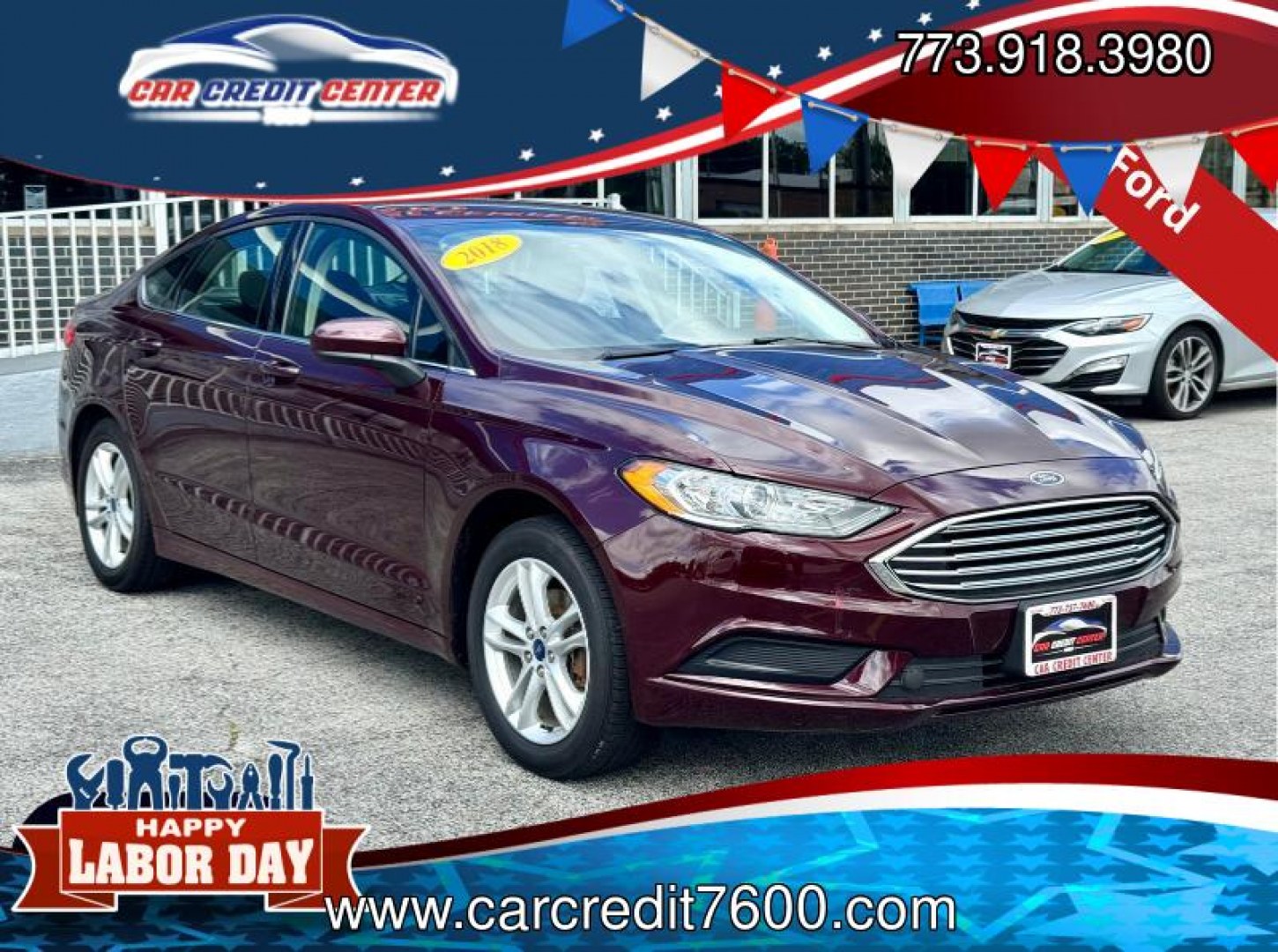 2018 RED Ford Fusion SE (3FA6P0H70JR) with an 2.5L L4 DOHC 16V engine, 6A transmission, located at 7600 S Western Ave., Chicago, IL, 60620, (773) 918-3980, 0.000000, 0.000000- Photo#0