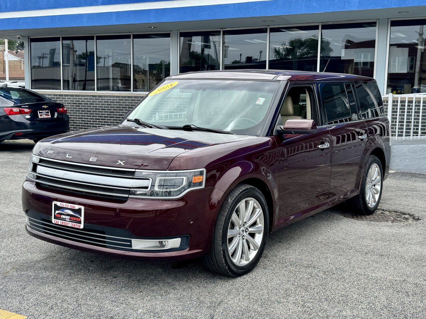 2018 BURGUND Ford Flex Limited AWD w/EcoBoost (2FMHK6DT0JB) with an 3.5L V6 DOHC 24V engine, 6A transmission, located at 7600 S Western Ave., Chicago, IL, 60620, (773) 918-3980, 0.000000, 0.000000- Photo#2
