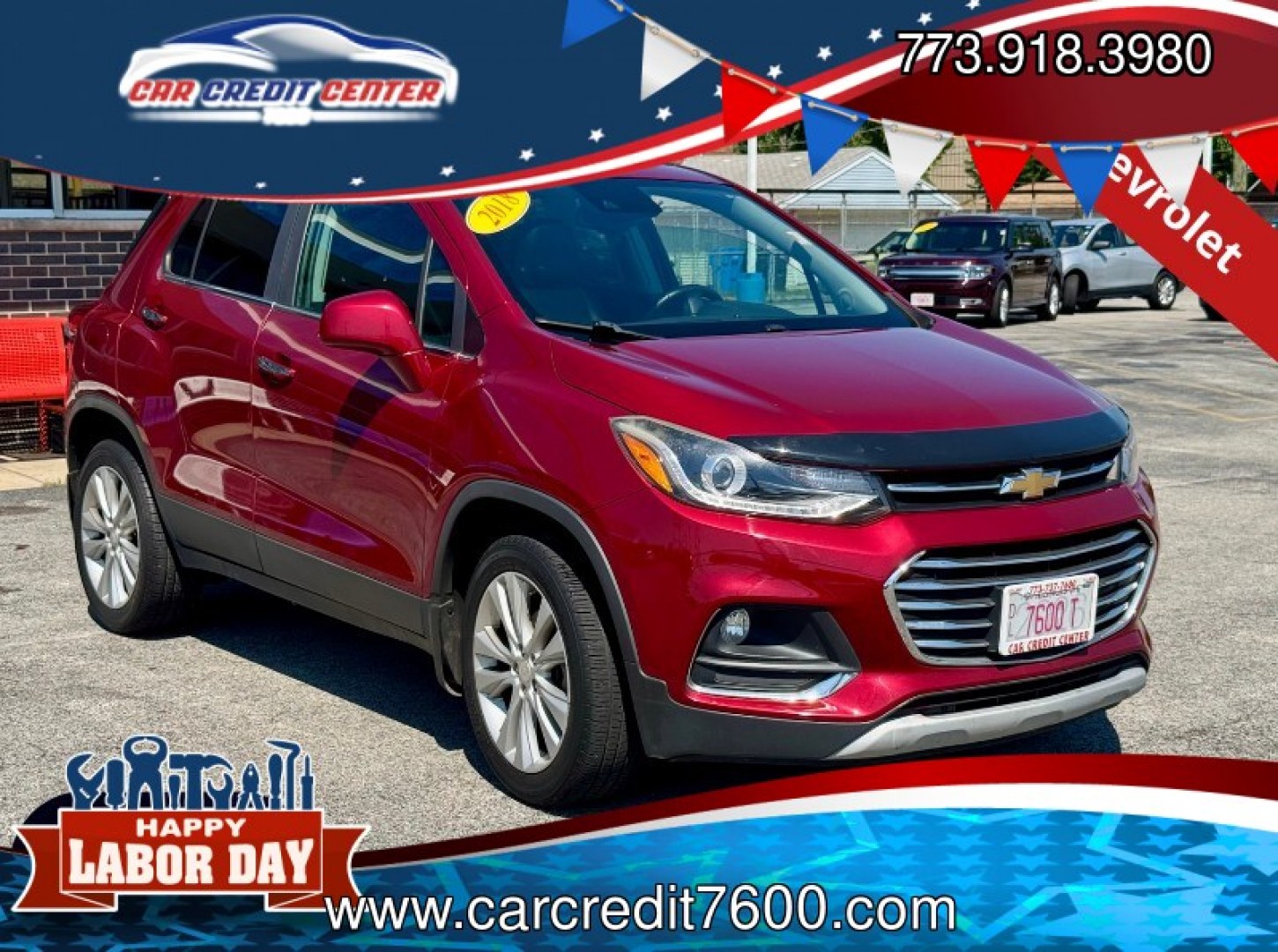 2018 RED Chevrolet Trax Premier AWD (3GNCJRSB6JL) with an 1.4L L4 DOHC 16V engine, 6A transmission, located at 7600 S Western Ave., Chicago, IL, 60620, (773) 918-3980, 0.000000, 0.000000- Photo#0