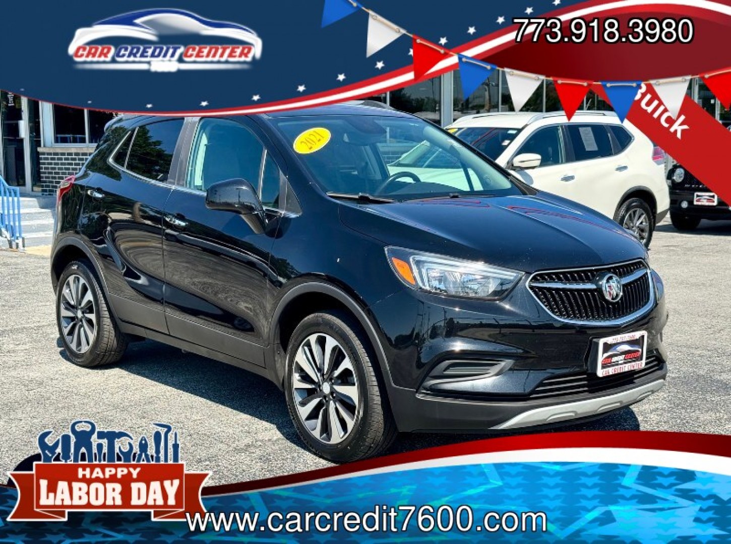 2021 BLACK Buick Encore Preferred AWD (KL4CJESB8MB) with an 1.4L L4 DOHC 16V TURBO engine, 6A transmission, located at 7600 S Western Ave., Chicago, IL, 60620, (773) 918-3980, 0.000000, 0.000000- Photo#0