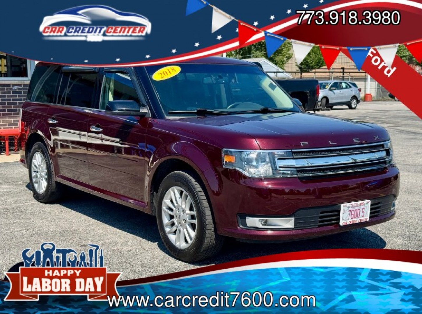 2018 RED Ford Flex SEL FWD (2FMGK5C87JB) with an 3.5L V6 DOHC 24V engine, 6A transmission, located at 7600 S Western Ave., Chicago, IL, 60620, (773) 918-3980, 0.000000, 0.000000- Photo#0