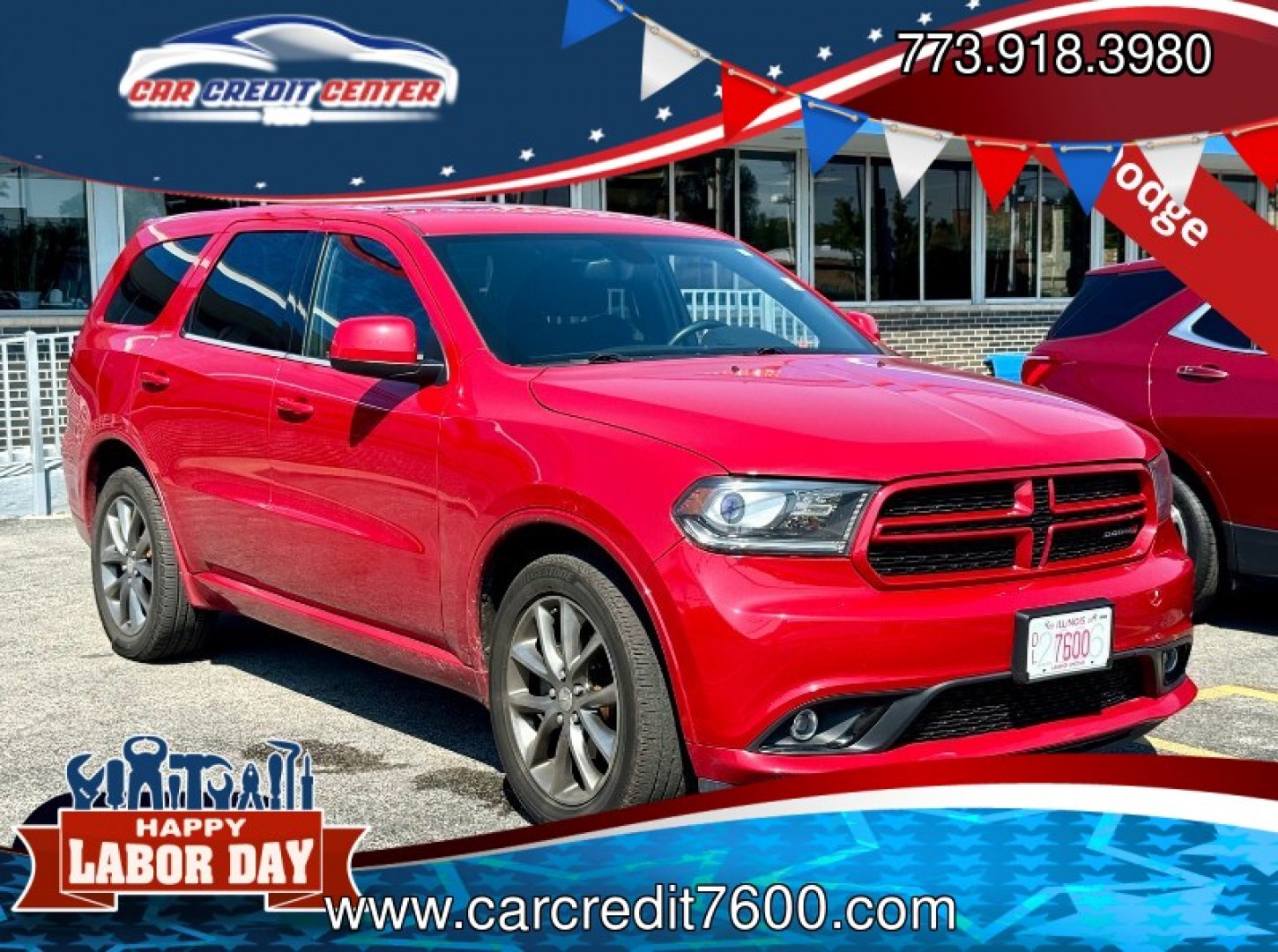 2014 RED Dodge Durango SXT AWD (1C4RDJAG5EC) with an 3.6L V6 DOHC 24V engine, 8A transmission, located at 7600 S Western Ave., Chicago, IL, 60620, (773) 918-3980, 0.000000, 0.000000- Photo#0