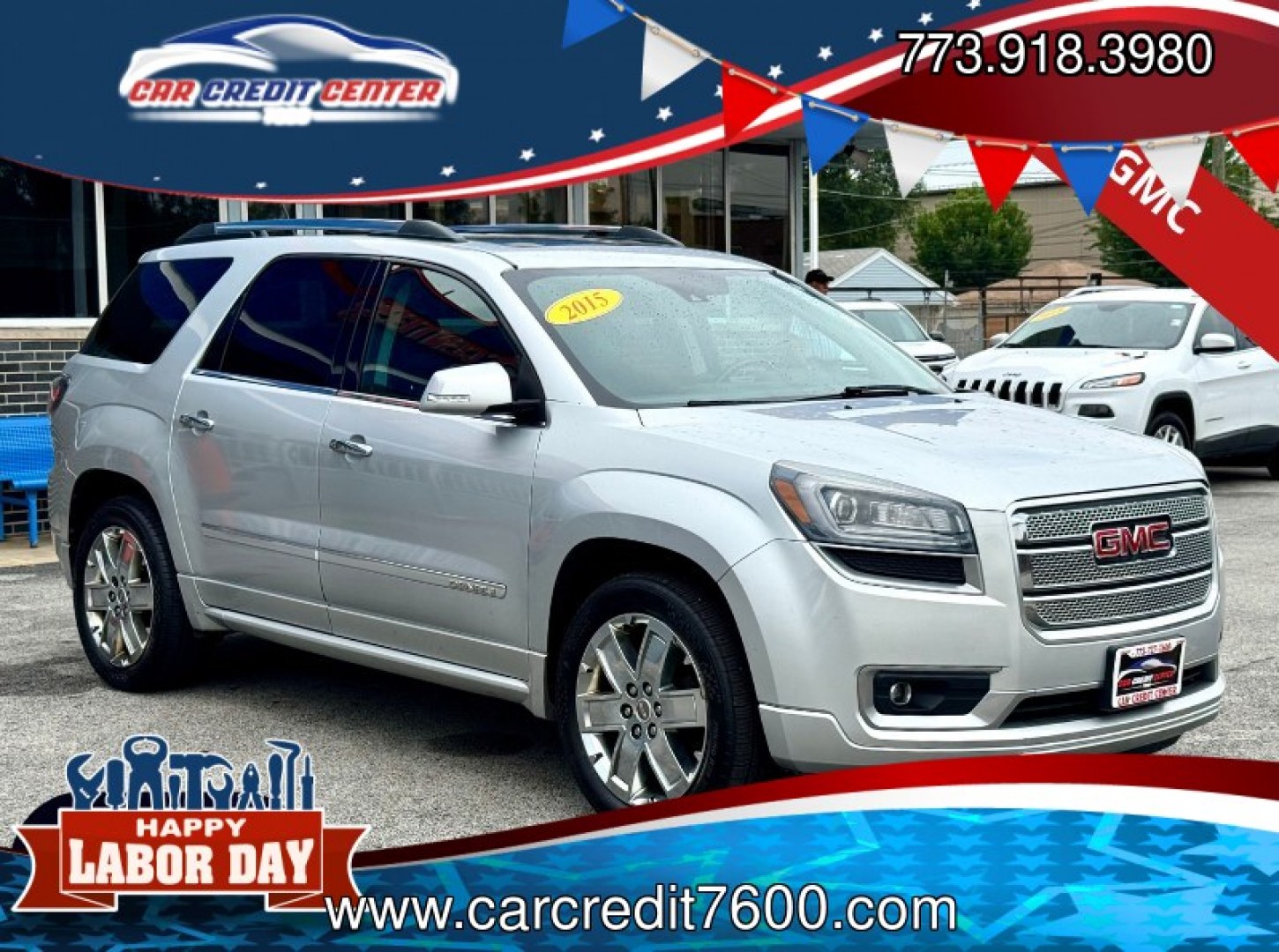 2015 SILVER GMC Acadia Denali AWD (1GKKVTKD4FJ) with an 3.6L V6 DOHC 24V engine, 6A transmission, located at 7600 S Western Ave., Chicago, IL, 60620, (773) 918-3980, 0.000000, 0.000000- Photo#0