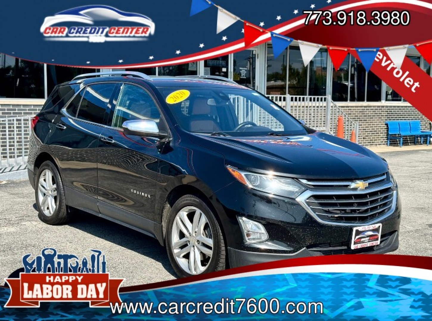 2020 BLACK Chevrolet Equinox Premier 2.0 2WD (2GNAXPEX9L6) with an 2.0L L4 DOHC 16V engine, 9A transmission, located at 7600 S Western Ave., Chicago, IL, 60620, (773) 918-3980, 0.000000, 0.000000- Photo#0
