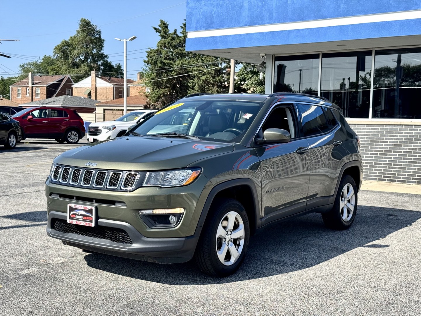 2019 GREEN Jeep Compass Sport 4WD (3C4NJDBB4KT) with an 2.4L L4 DOHC 16V engine, located at 7600 S Western Ave., Chicago, IL, 60620, (773) 918-3980, 0.000000, 0.000000- Photo#2