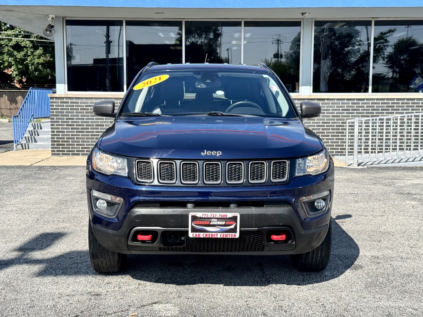 2021 BLUE Jeep Compass Trailhawk 4WD (3C4NJDDB7MT) with an 2.4L L4 DOHC 16V engine, 9A transmission, located at 7600 S Western Ave., Chicago, IL, 60620, (773) 918-3980, 0.000000, 0.000000- Photo#1