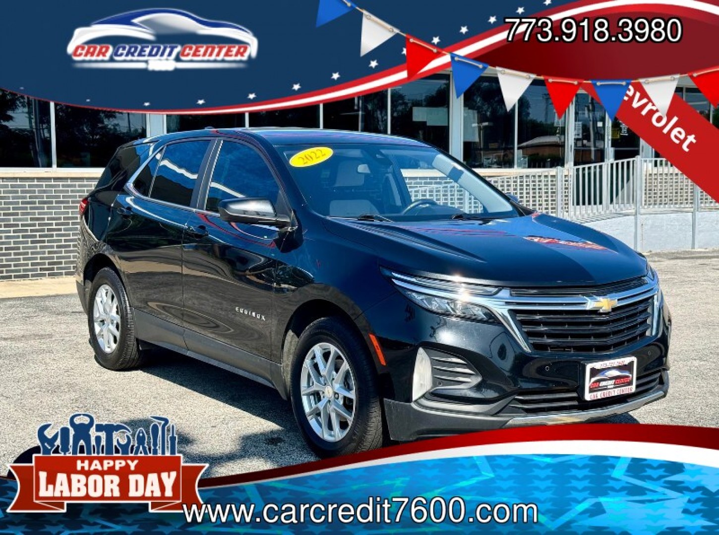 2022 BLACK Chevrolet Equinox LT 2WD (3GNAXJEV3NL) with an 1.5L L4 DOHC 16V TURBO engine, 6A transmission, located at 7600 S Western Ave., Chicago, IL, 60620, (773) 918-3980, 0.000000, 0.000000- Photo#0