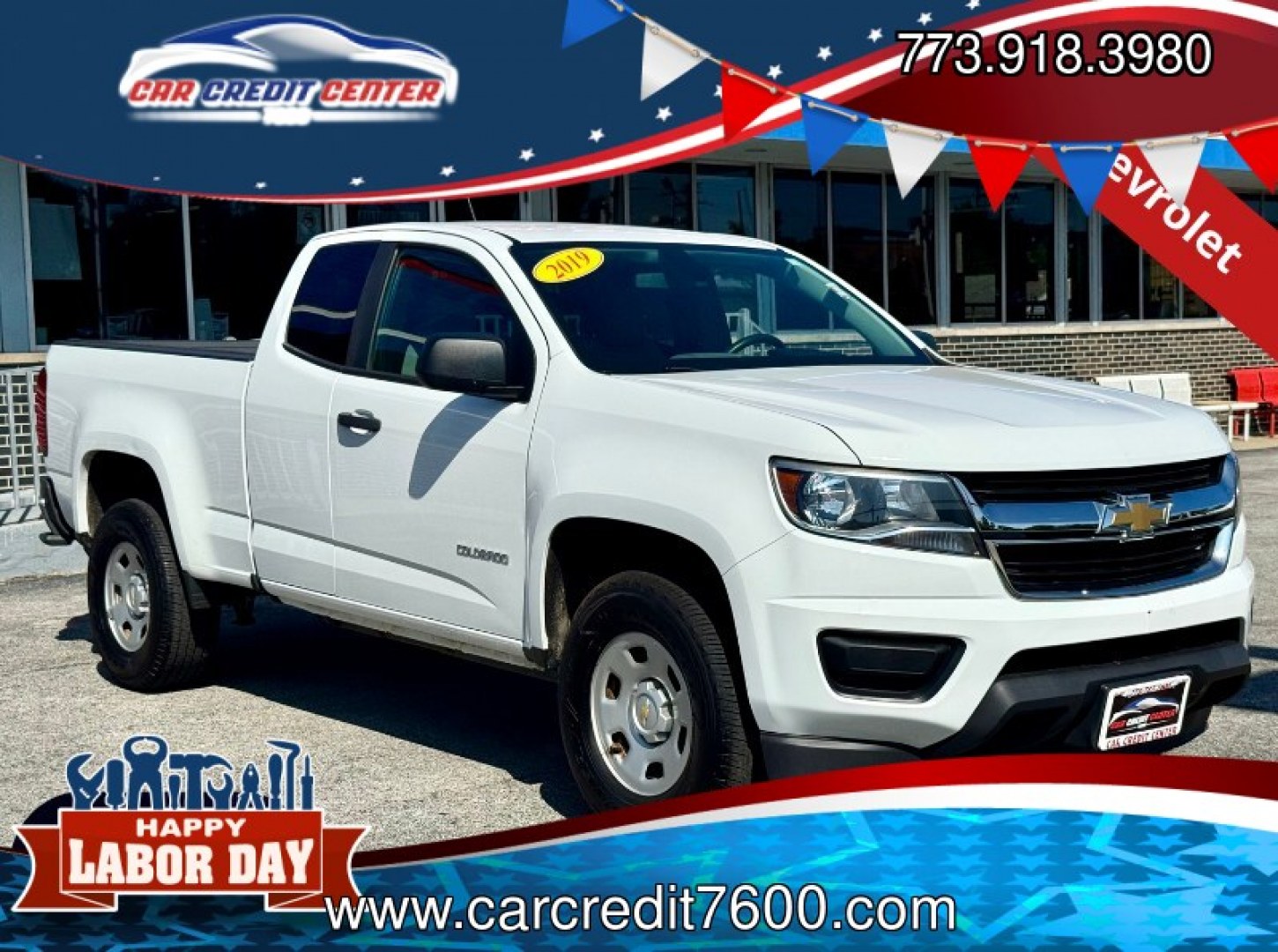2019 WHITE Chevrolet Colorado Work Truck Ext. Cab 2WD (1GCHSBEN9K1) with an 3.6L V6 DOHC 24V GAS engine, 6A transmission, located at 7600 S Western Ave., Chicago, IL, 60620, (773) 918-3980, 0.000000, 0.000000- Photo#0