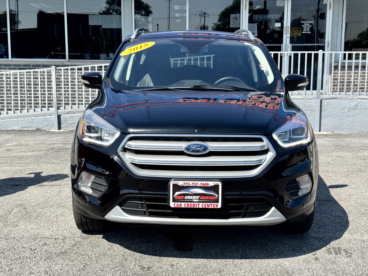 2018 BLACK Ford Escape Titanium FWD (1FMCU0J96JU) with an 2.0L L4 DOHC 16V engine, 6A transmission, located at 7600 S Western Ave., Chicago, IL, 60620, (773) 918-3980, 0.000000, 0.000000- Photo#1