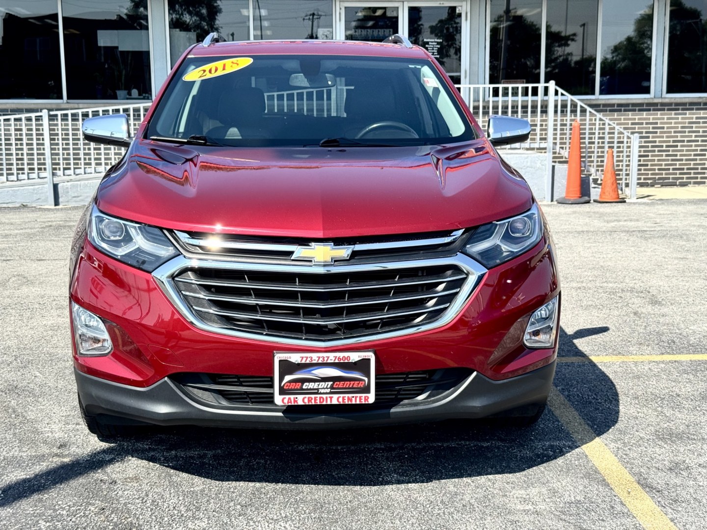 2018 RED Chevrolet Equinox Premier LT 2WD (2GNAXMEV9J6) with an 1.5L L4 DIR DOHC 16V TURBO engine, 6A transmission, located at 7600 S Western Ave., Chicago, IL, 60620, (773) 918-3980, 0.000000, 0.000000- Photo#1