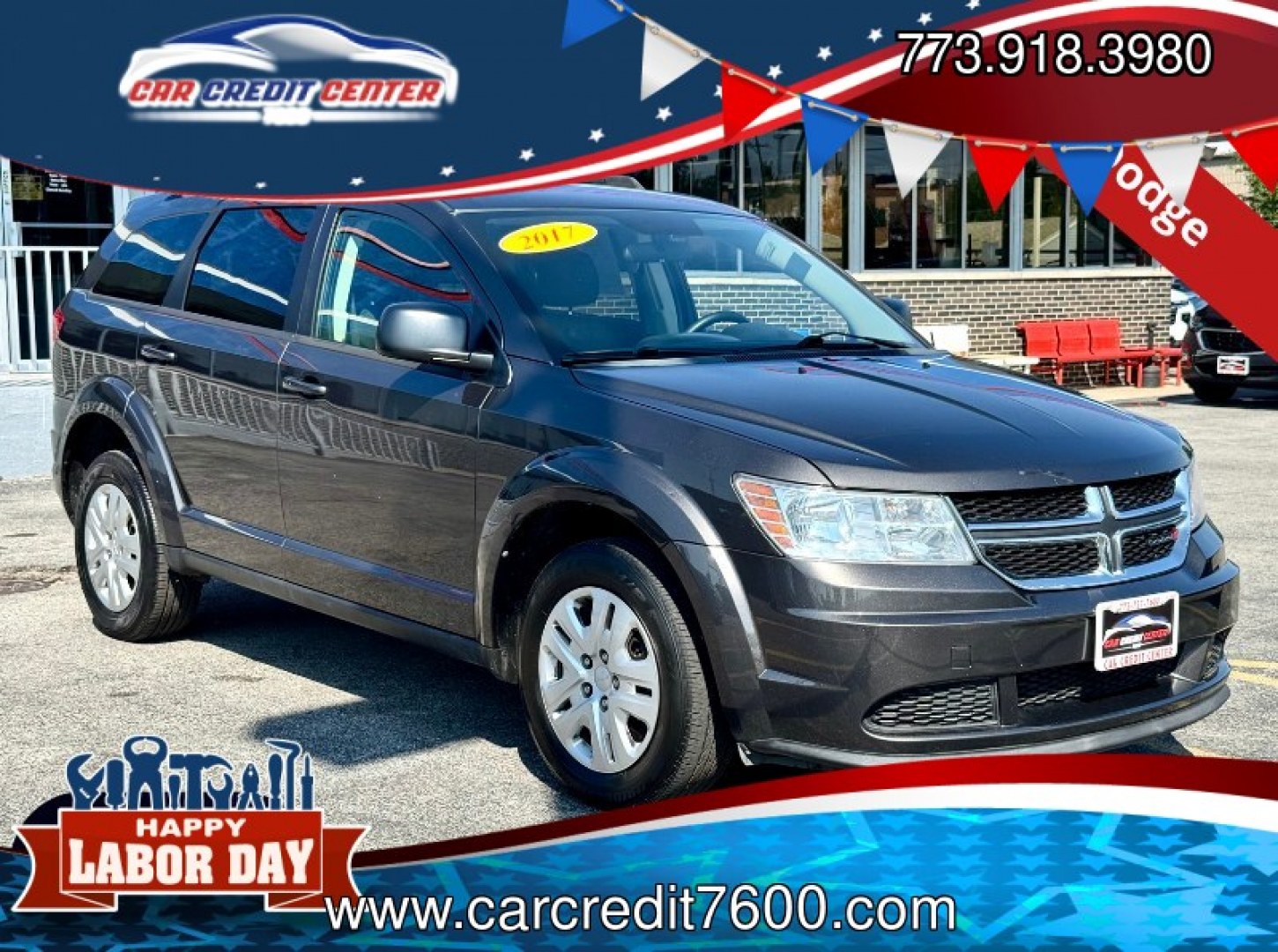 2017 GRAY Dodge Journey SE (3C4PDCAB6HT) with an 2.4L L4 DOHC 16V engine, 4A transmission, located at 7600 S Western Ave., Chicago, IL, 60620, (773) 918-3980, 0.000000, 0.000000- Photo#0