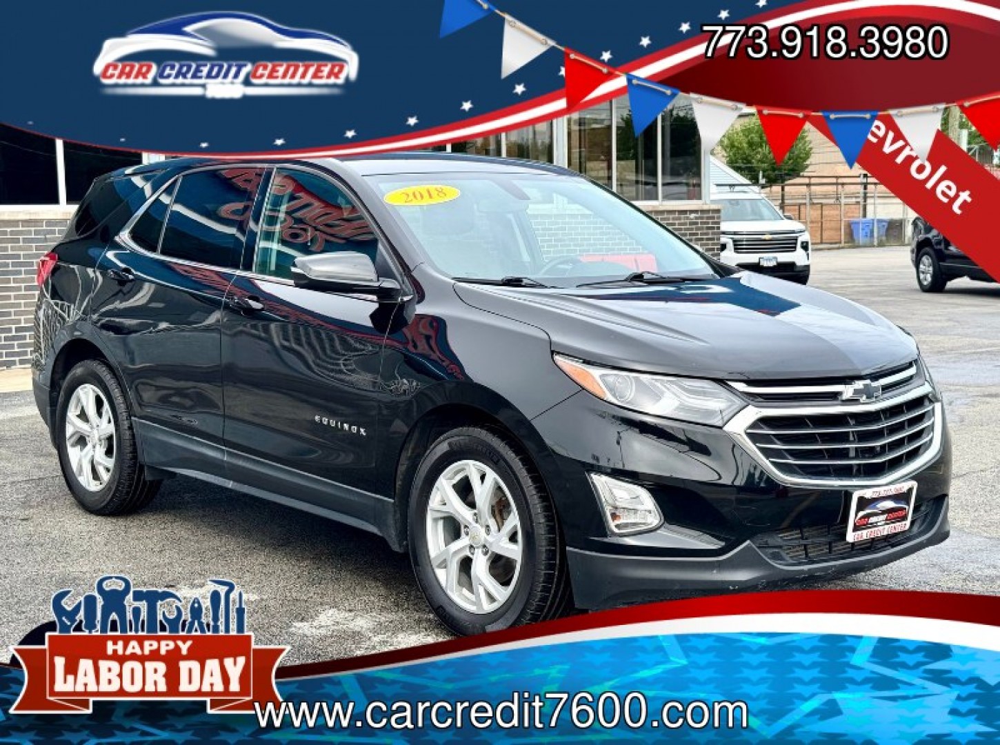 2018 BLACK Chevrolet Equinox LT AWD (2GNAXTEX5J6) with an 2.0L L4 DOHC 16V TURBO engine, 6A transmission, located at 7600 S Western Ave., Chicago, IL, 60620, (773) 918-3980, 0.000000, 0.000000- Photo#0