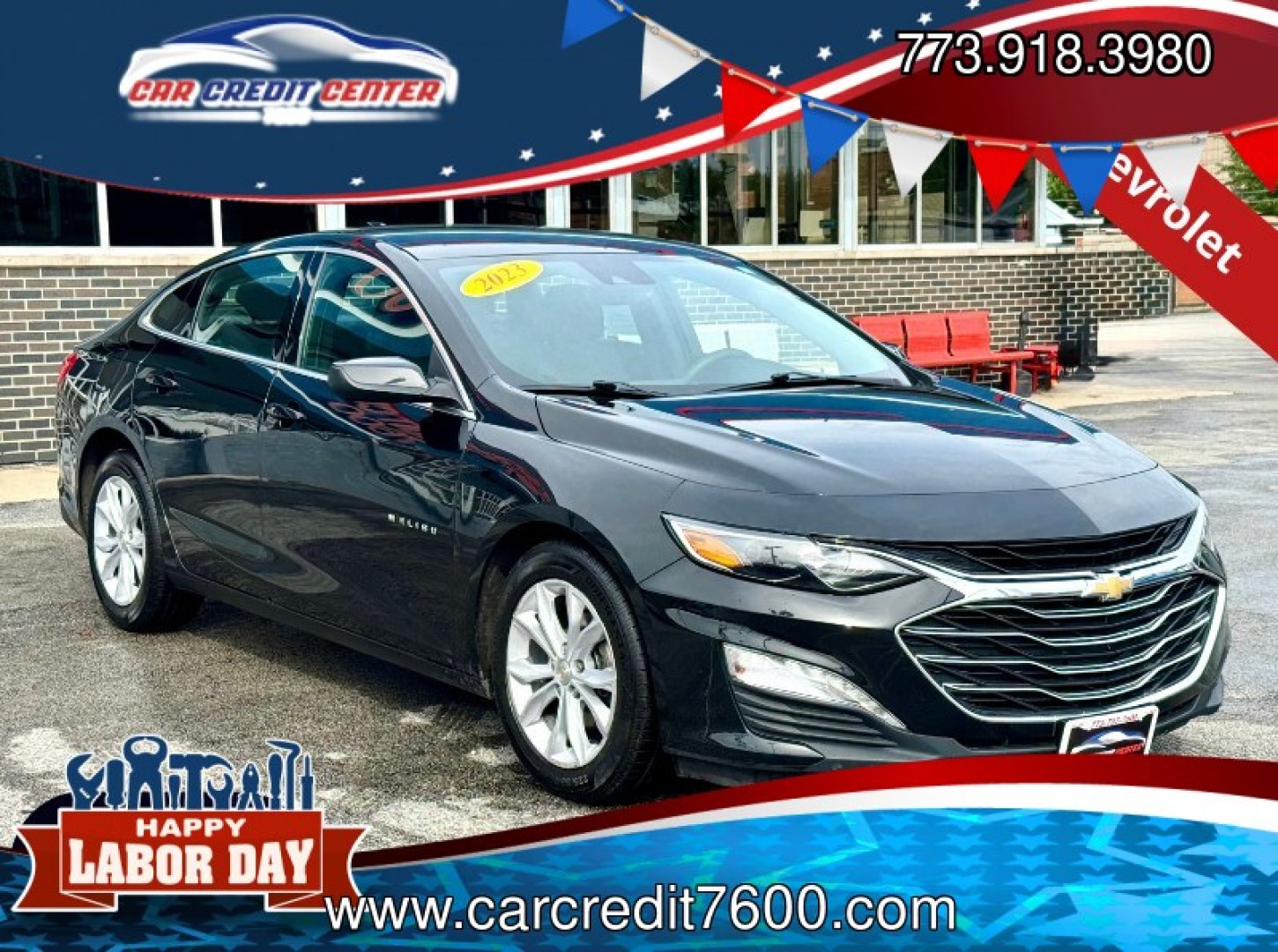 2023 BLACK Chevrolet Malibu 1LT (1G1ZD5ST7PF) with an 1.5L L4 DOHC 16V engine, 6A transmission, located at 7600 S Western Ave., Chicago, IL, 60620, (773) 918-3980, 0.000000, 0.000000- Photo#0