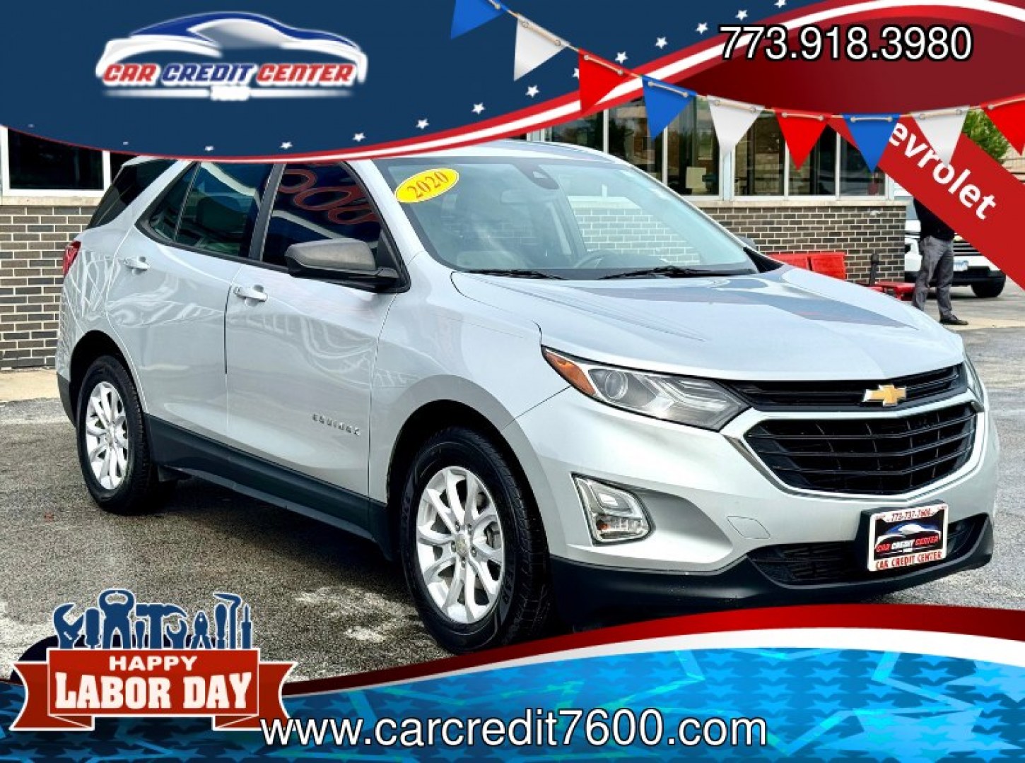 2020 SILVER Chevrolet Equinox LS 2WD (3GNAXHEVXLS) with an 1.5L L4 DIR DOHC 16V TURBO engine, 6A transmission, located at 7600 S Western Ave., Chicago, IL, 60620, (773) 918-3980, 0.000000, 0.000000- Photo#0