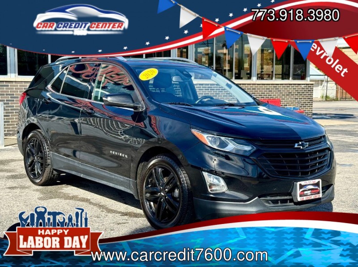 2020 BLACK Chevrolet Equinox LT 2WD (3GNAXKEV7LL) with an 1.5L L4 DIR DOHC 16V TURBO engine, 6A transmission, located at 7600 S Western Ave., Chicago, IL, 60620, (773) 918-3980, 0.000000, 0.000000- Photo#0