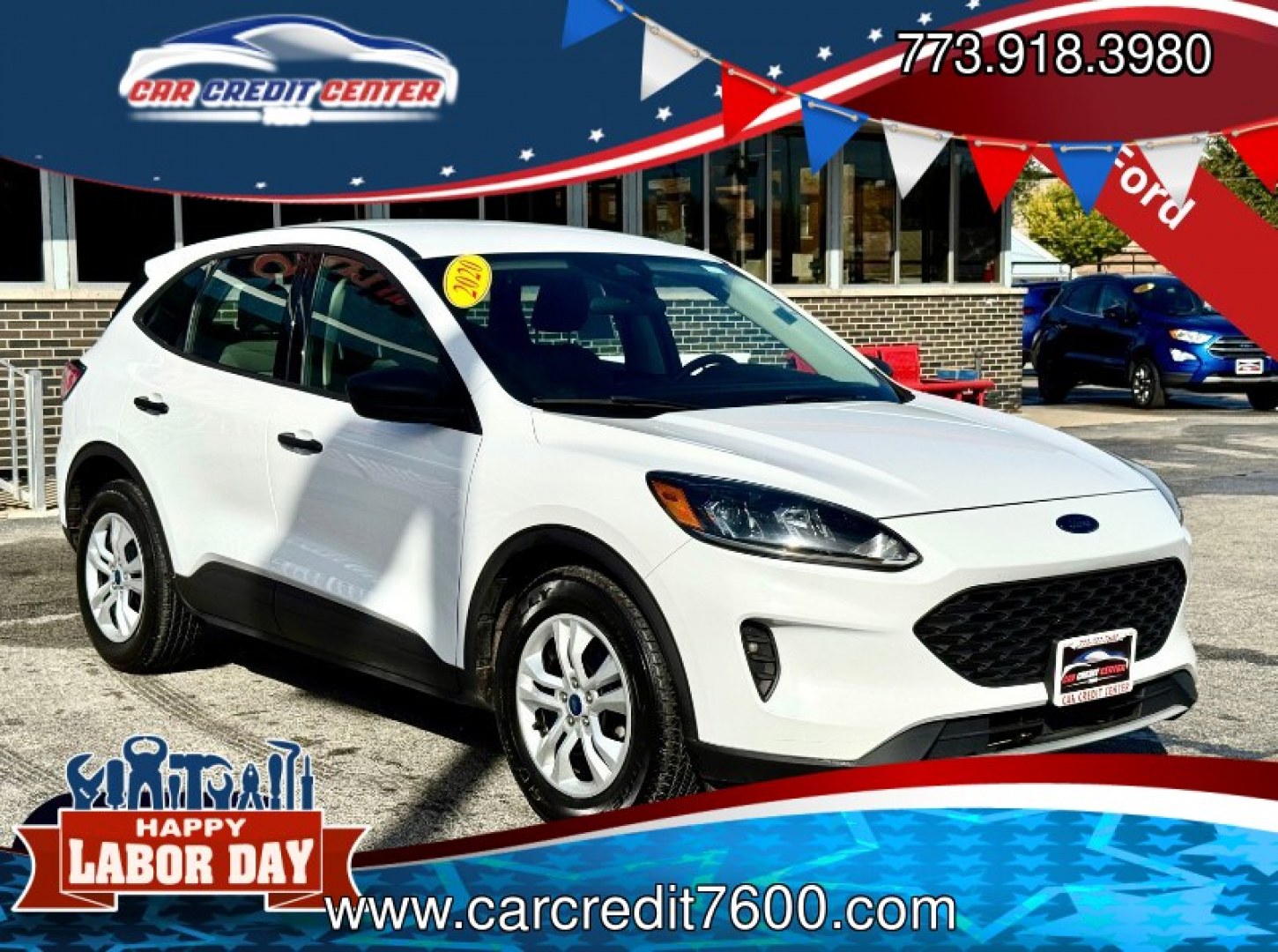 2020 WHITE Ford Escape S (1FMCU0F67LU) with an 1.5L L3 engine, 6A transmission, located at 7600 S Western Ave., Chicago, IL, 60620, (773) 918-3980, 0.000000, 0.000000- Photo#0