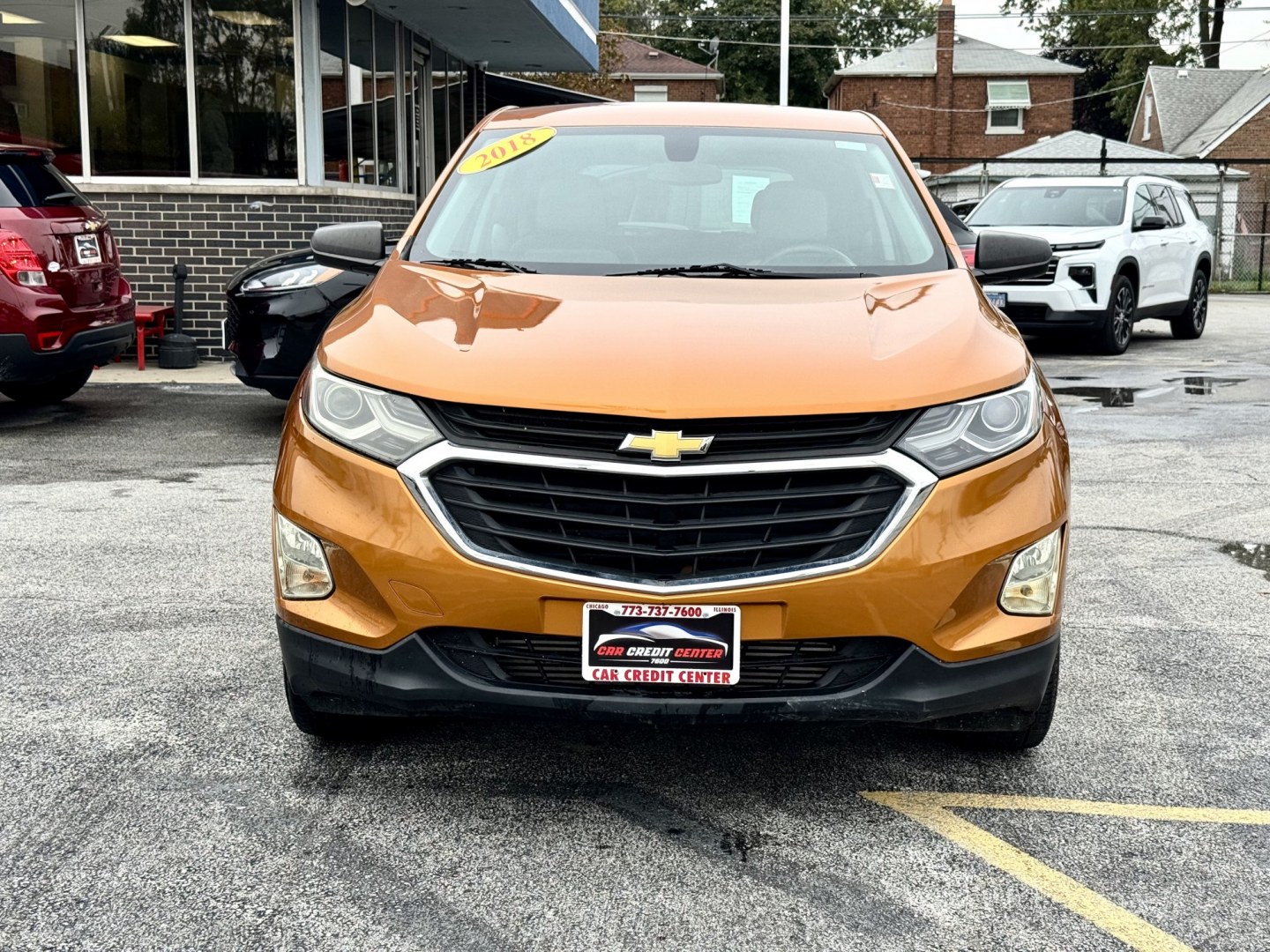 2018 ORANGE Chevrolet Equinox LS AWD (2GNAXREV7J6) with an 1.5L L4 DIR DOHC 16V TURBO engine, 6A transmission, located at 7600 S Western Ave., Chicago, IL, 60620, (773) 918-3980, 0.000000, 0.000000- Photo#1
