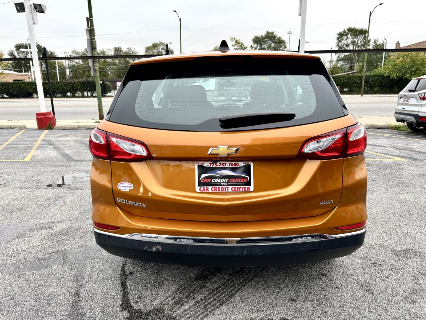 2018 ORANGE Chevrolet Equinox LS AWD (2GNAXREV7J6) with an 1.5L L4 DIR DOHC 16V TURBO engine, 6A transmission, located at 7600 S Western Ave., Chicago, IL, 60620, (773) 918-3980, 0.000000, 0.000000- Photo#3