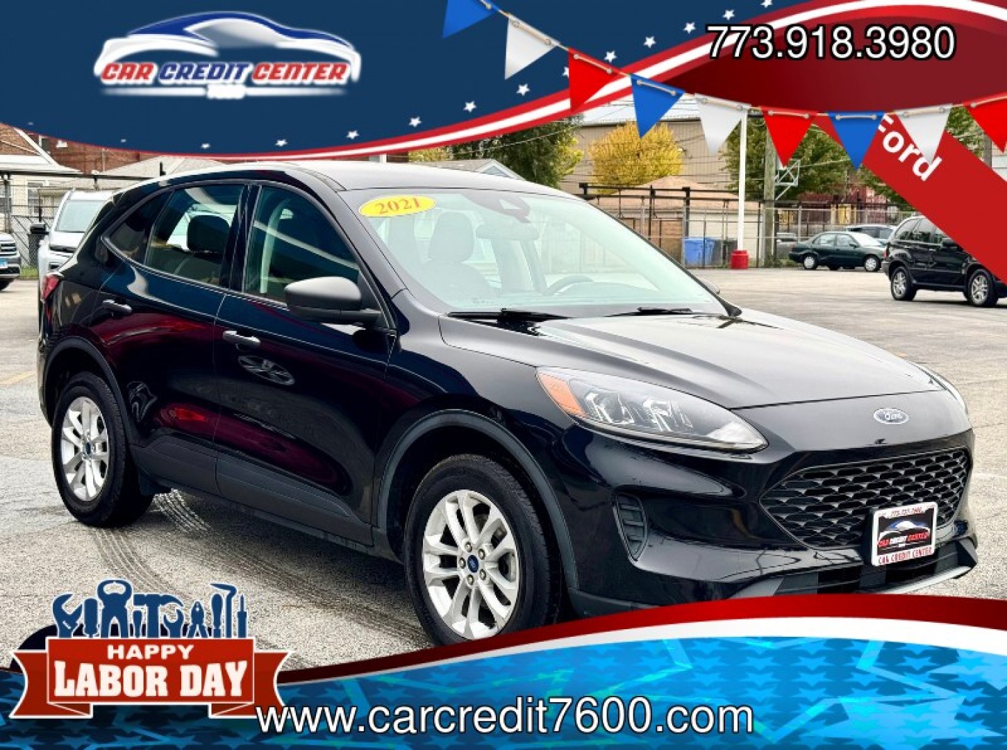 2021 BLACK Ford Escape S AWD (1FMCU9F62MU) with an 1.5L L3 engine, 6A transmission, located at 7600 S Western Ave., Chicago, IL, 60620, (773) 918-3980, 0.000000, 0.000000- Photo#0